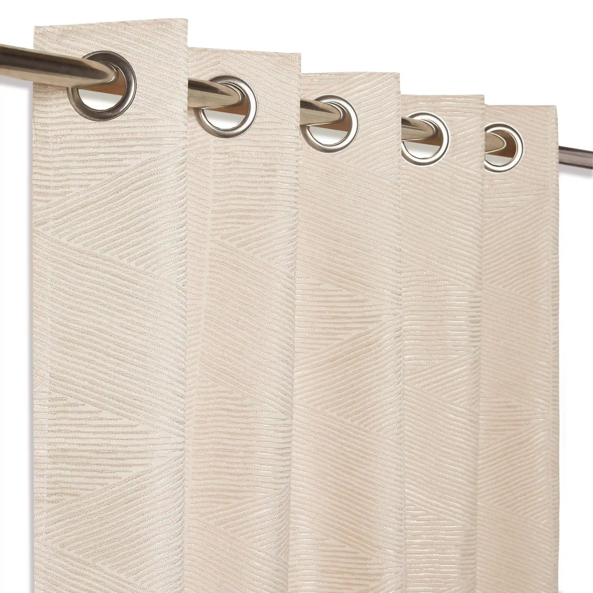 Jacquard Polyester Cotton blend Rosewood Set of 2 Long Door Curtains | De Jacquard Luxe