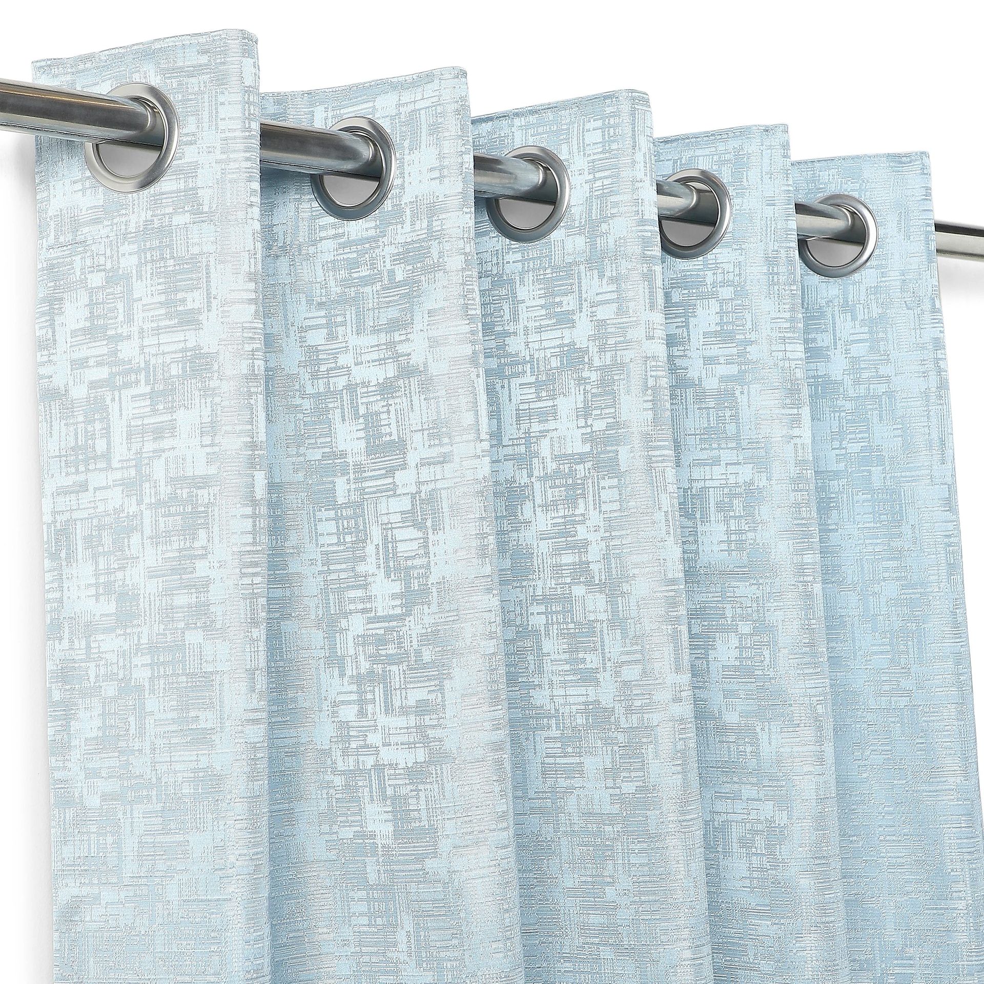 Jacquard Polyester Cotton blend Ocean Haze Set of 2 Long Door Curtains | De Jacquard Classic