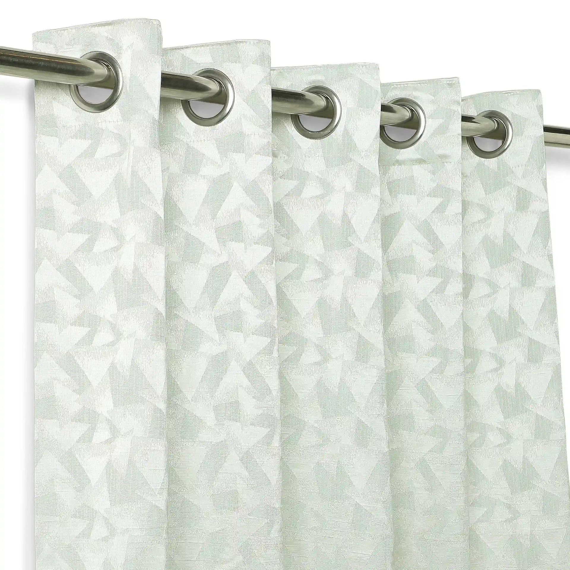 Jacquard Polyester Cotton blend Seafoam Set of 2 Window Curtains | De Jacquard Classic