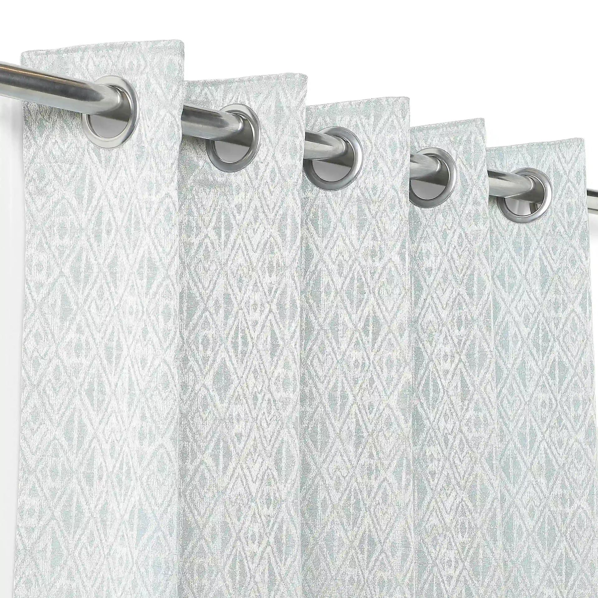 Jacquard Polyester Cotton blend Sky Set of 2 Long Door Curtains | De Jacquard Classic