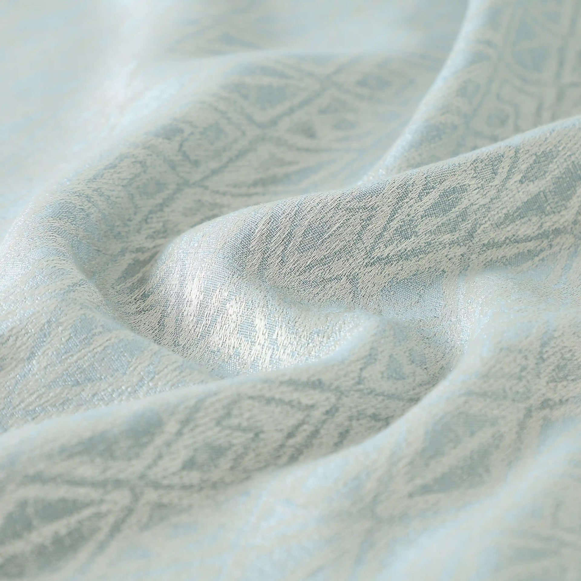 Jacquard Polyester Cotton blend Sky Set of 2 Long Door Curtains | De Jacquard Classic
