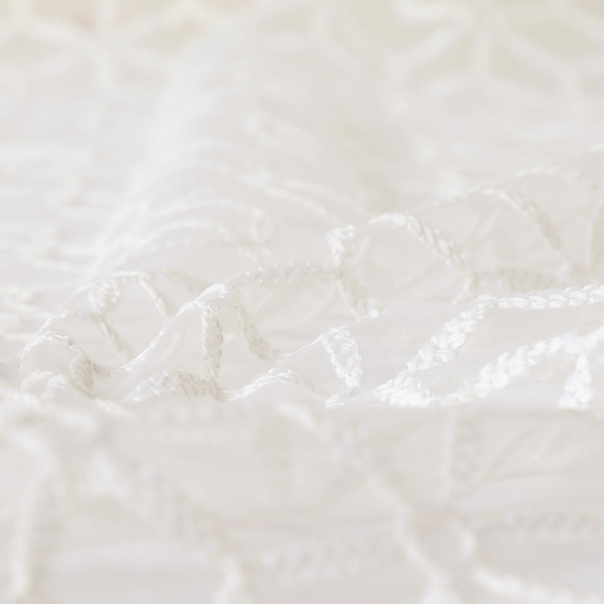 Sheer 100% Polyester Dove White Set of 2 Door Curtains | Velina