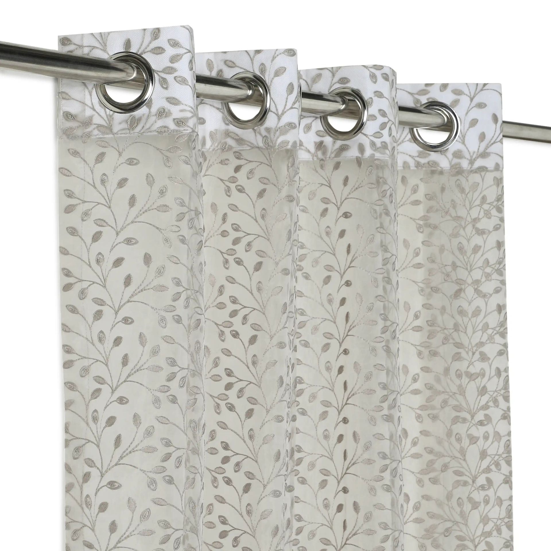 Sheer 100% Polyester Cement Set of 2 Door Curtains | Velina