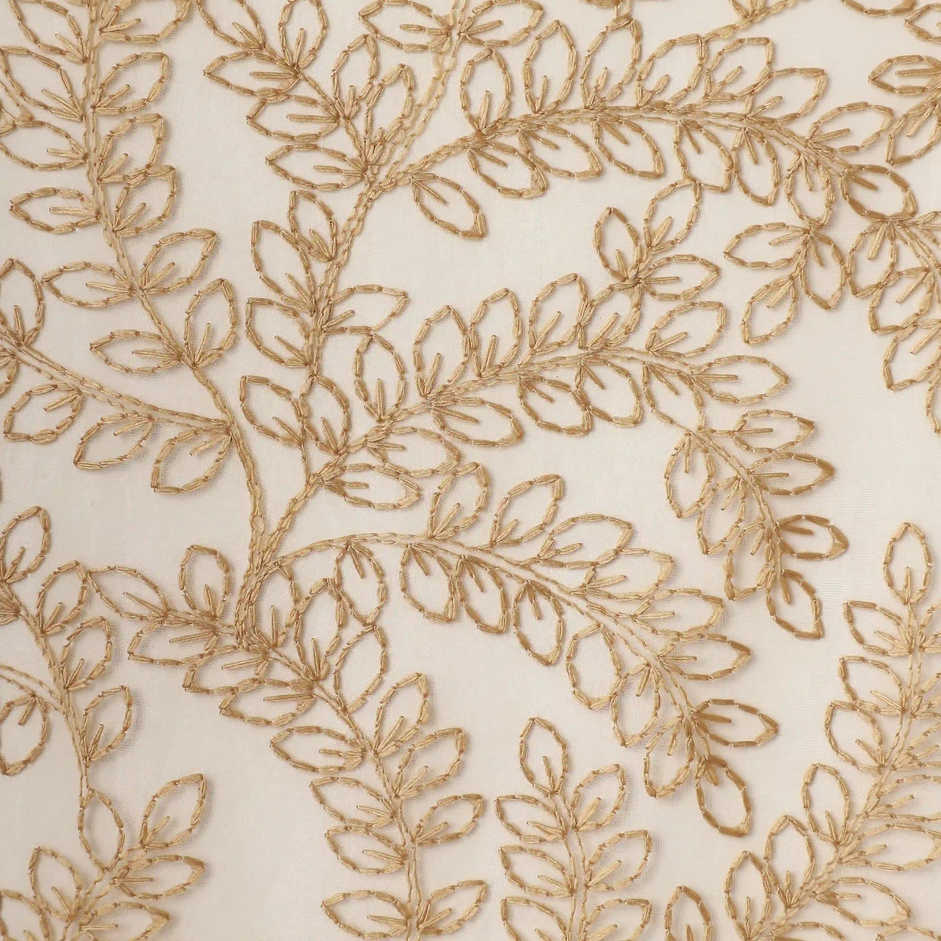 Sheer 100% Polyester Golden Sand Set of 2 Door Curtains | Velina