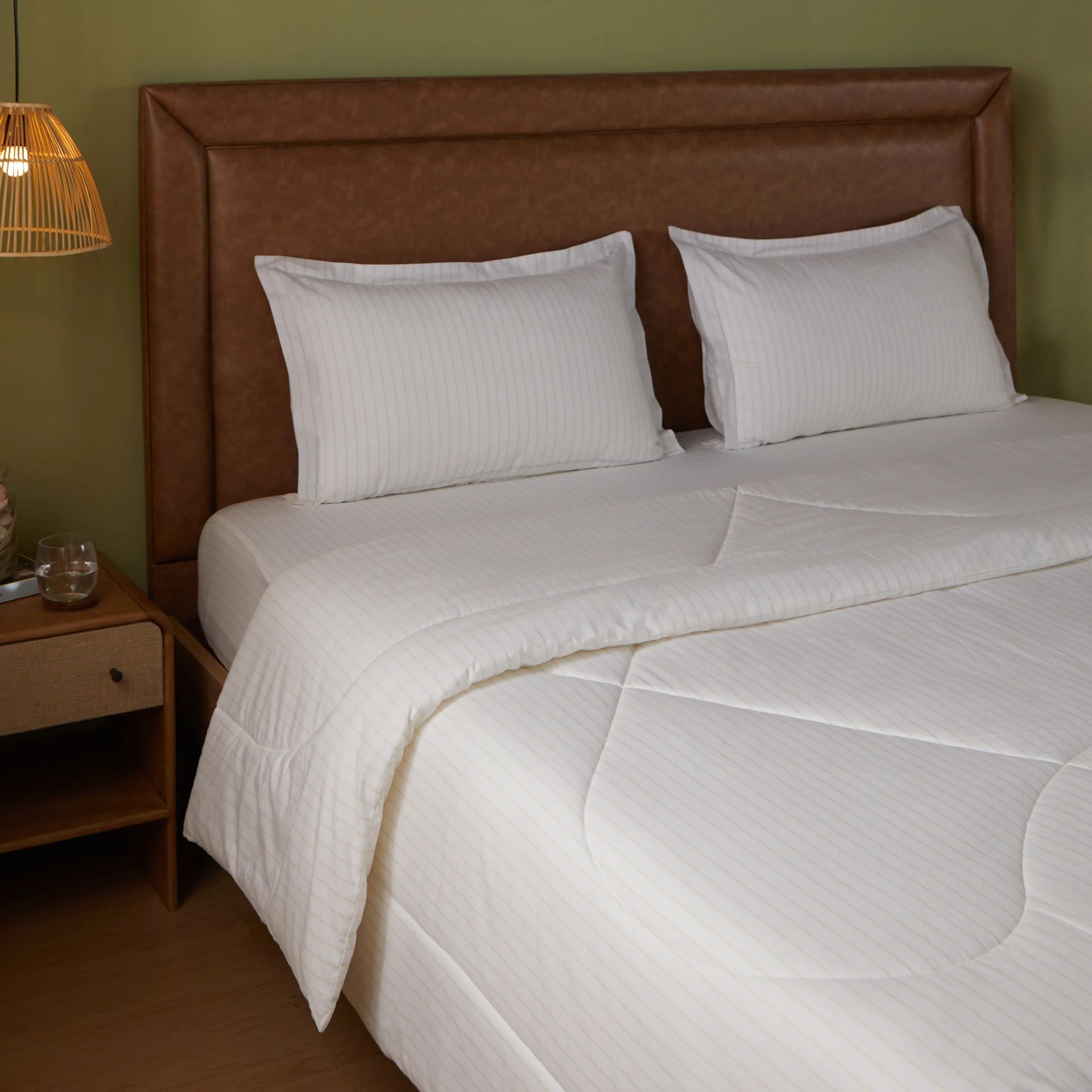Geometric 120 GSM 100% Cotton Beige Double Comforter | Bloomshire Classic