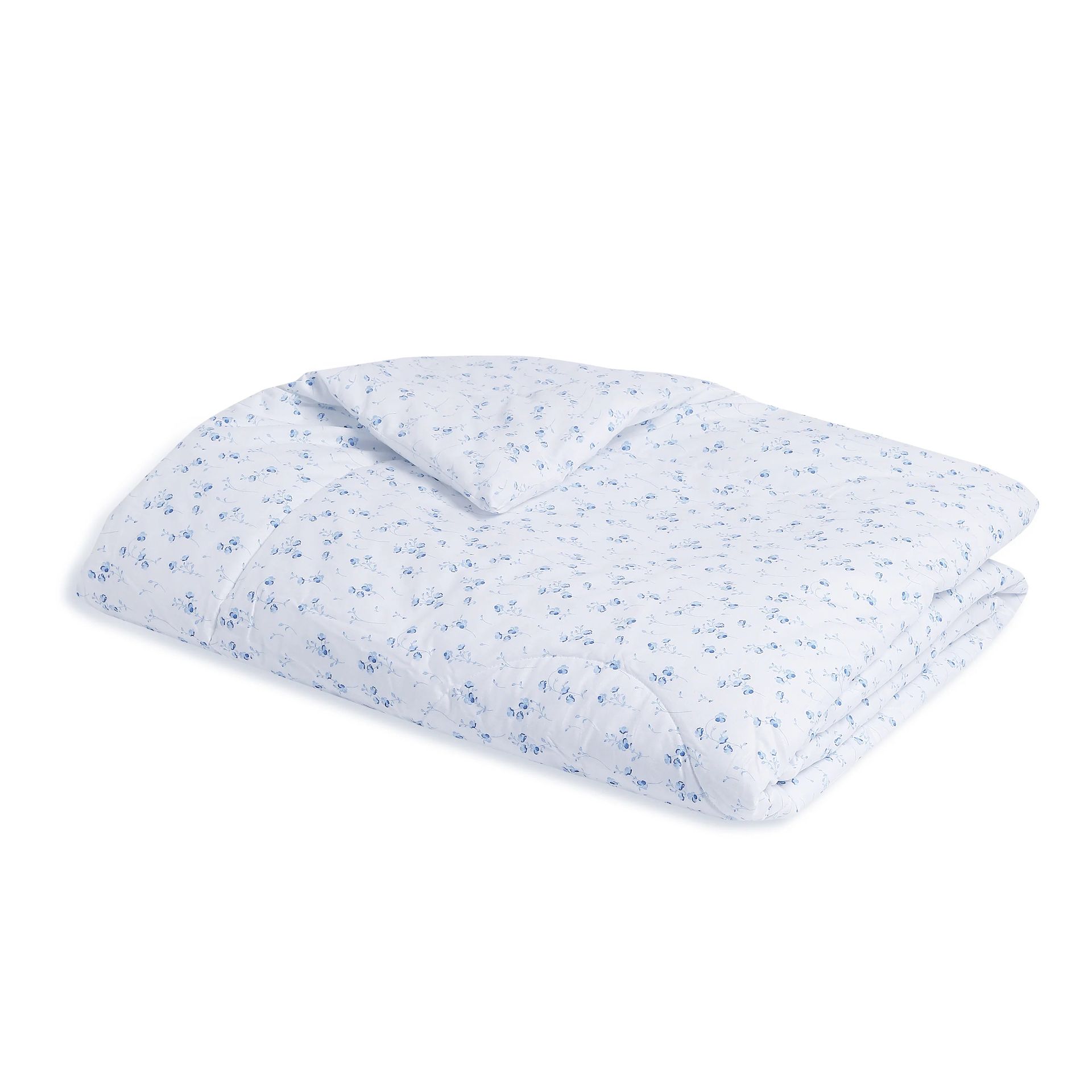 Floral 120 GSM 100% Cotton Ocean Blue Double Comforter | Bloomshire Classic