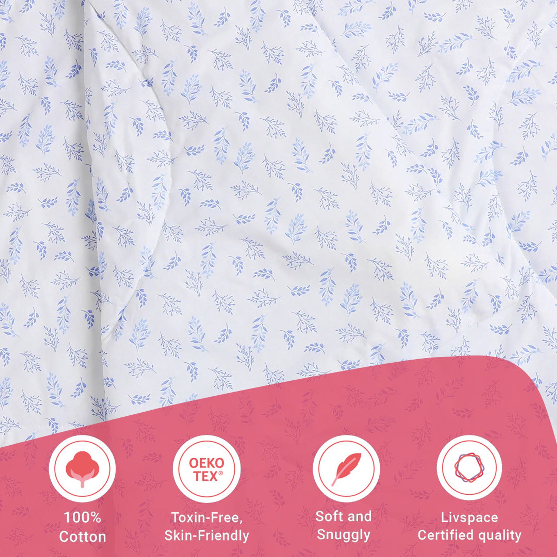 Floral 120 GSM 100% Cotton Purple Double Comforter | Bloomshire Classic