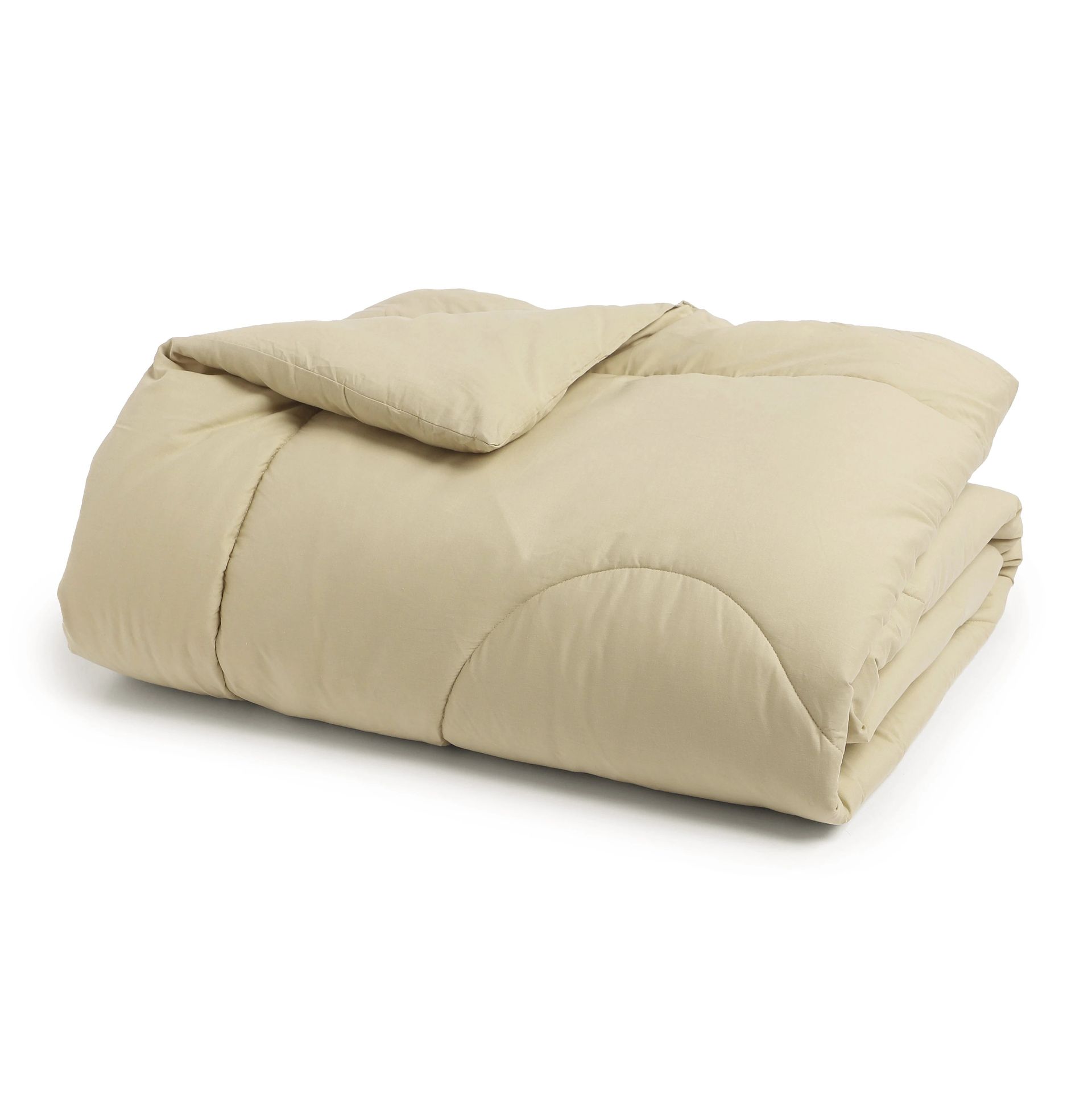 Solid Dyed 240 GSM Cotton Beige Double Comforter | Paleto