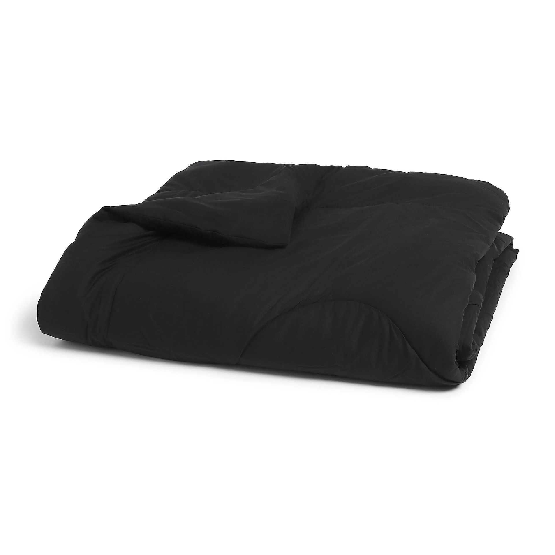 Solid Dyed 120 GSM Cotton Black Double Comforter | Paleto