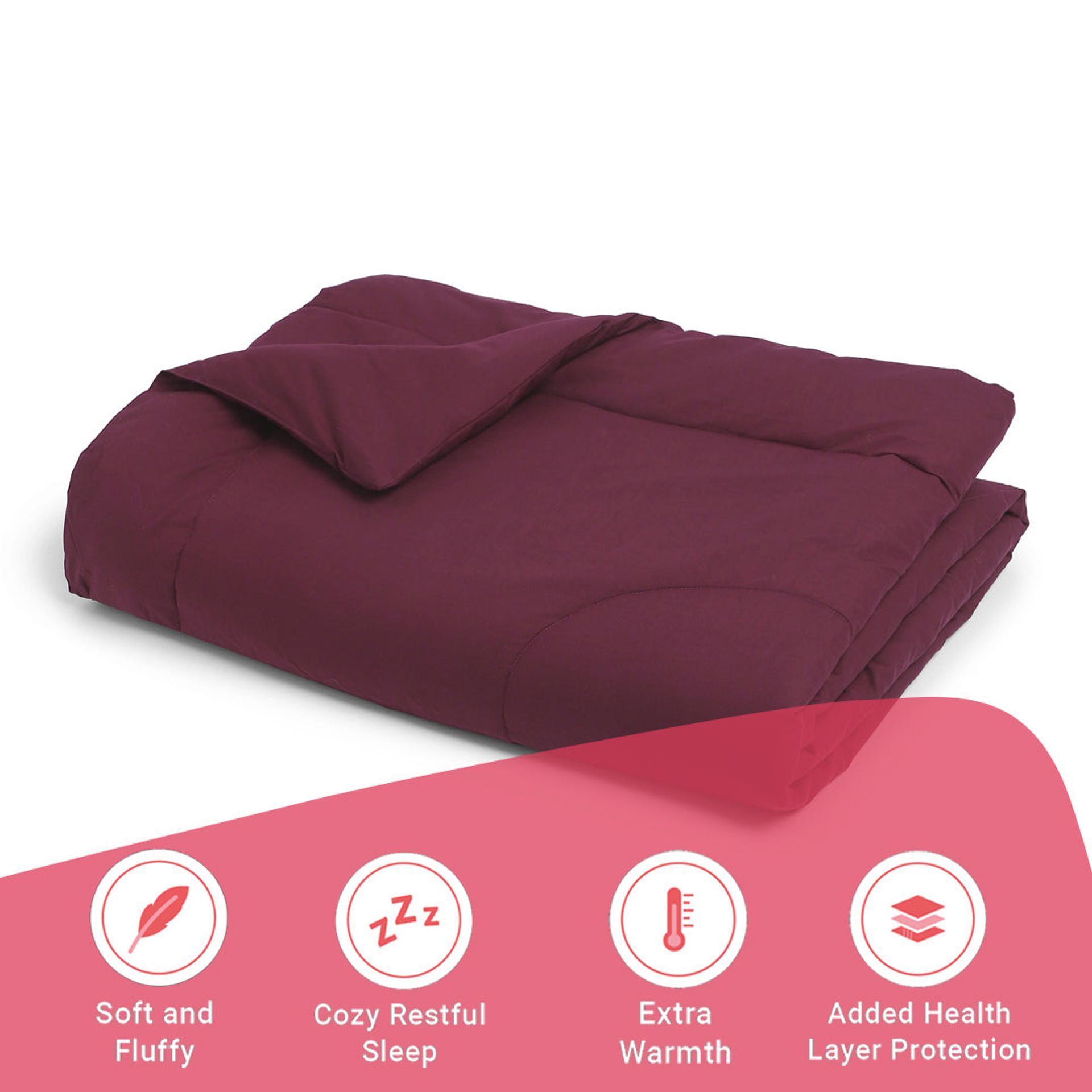 Solid Dyed 120 GSM Cotton Windsor Wine Double Comforter | Paleto