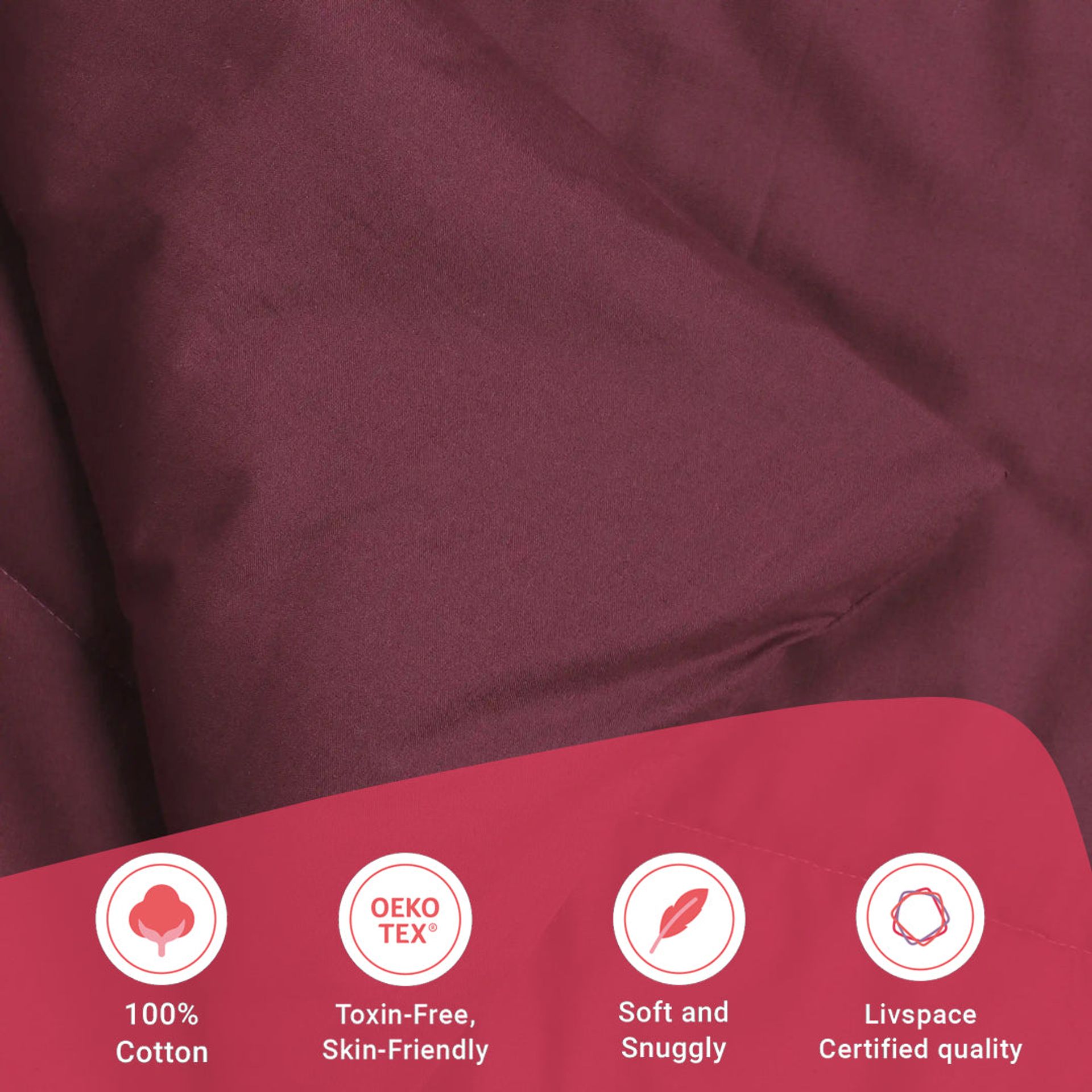 Solid Dyed 120 GSM Cotton Windsor Wine Double Comforter | Paleto