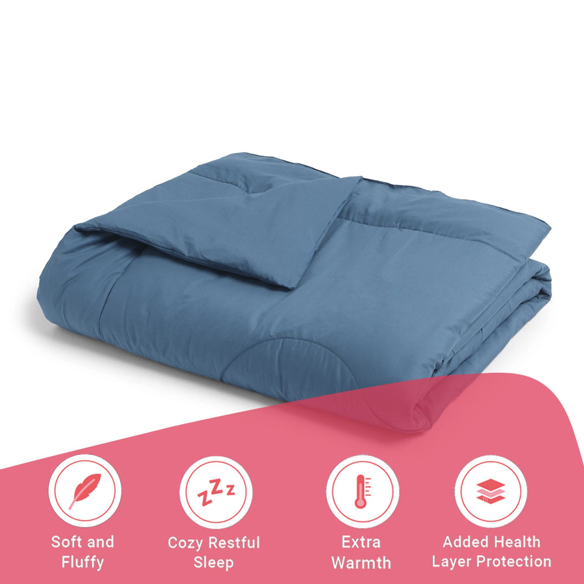 Solid Dyed 120 GSM Cotton Mineral Double Comforter | Paleto
