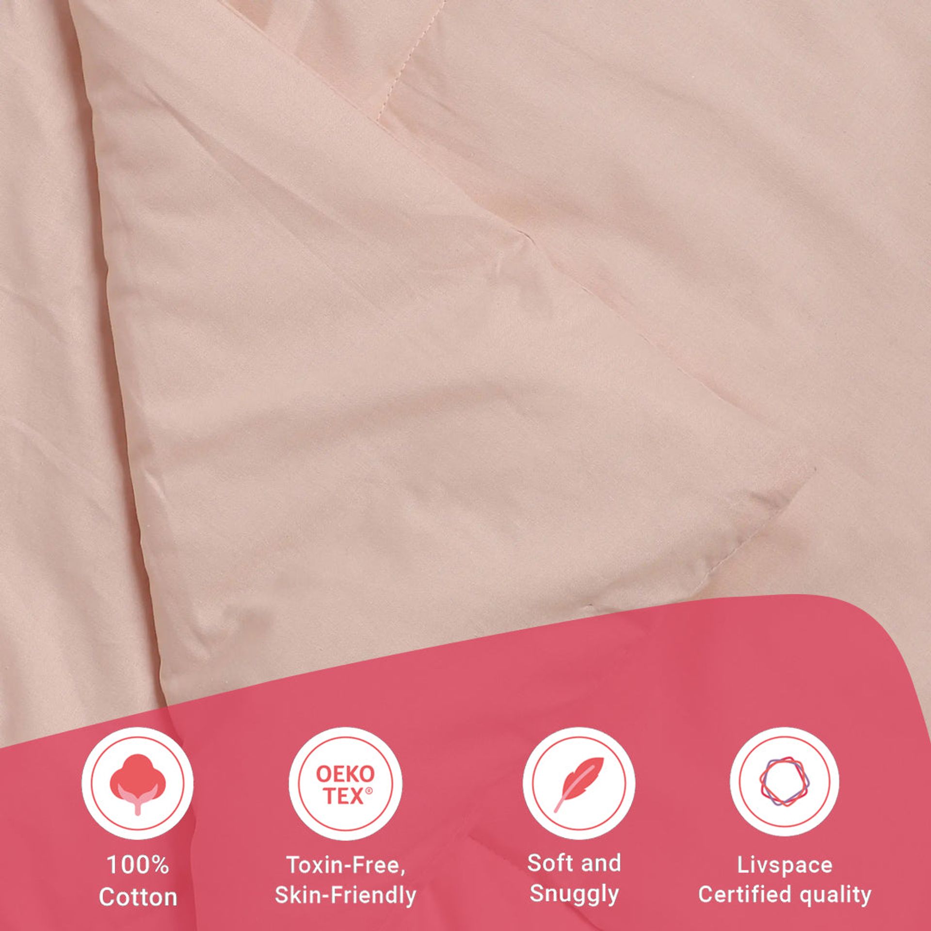 Solid Dyed 120 GSM Cotton Veiled Rose Double Comforter | Paleto