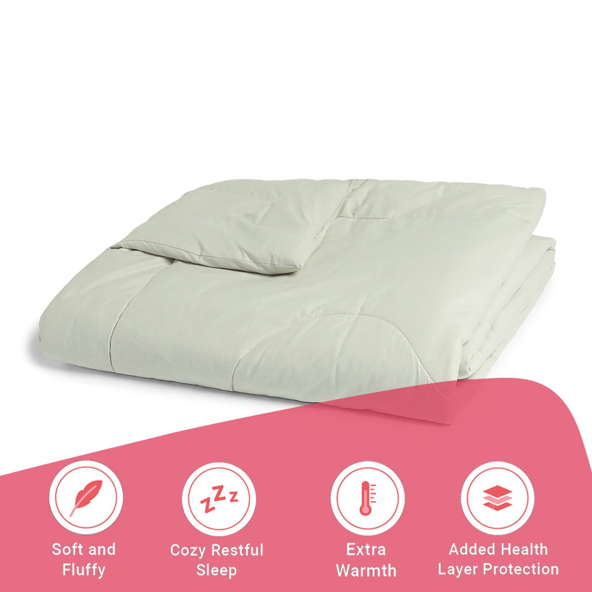 Solid Dyed 120 GSM Cotton Silver Double Comforter | Paleto