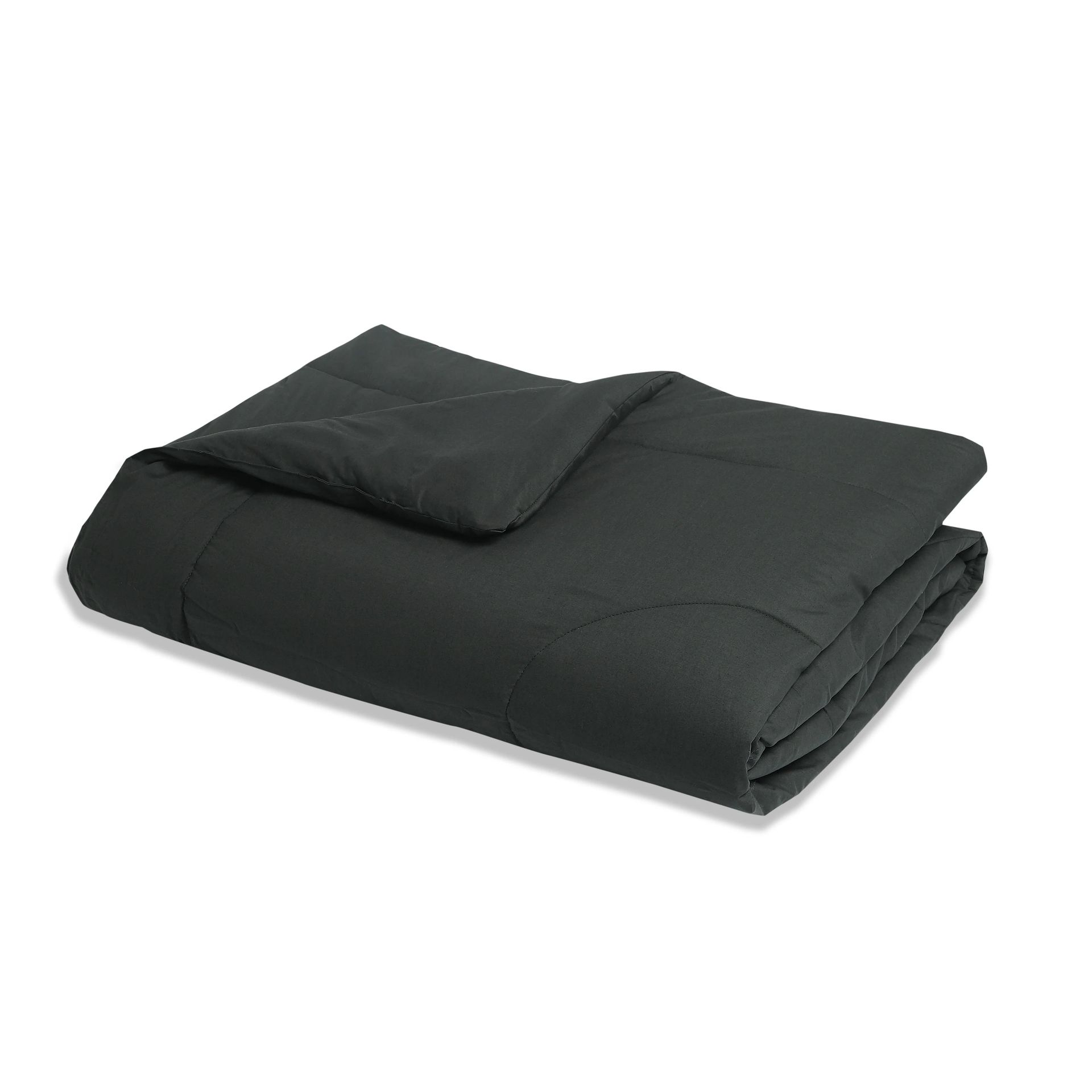 Solid Dyed 120 GSM Cotton Dark Grey Double Comforter | Paleto