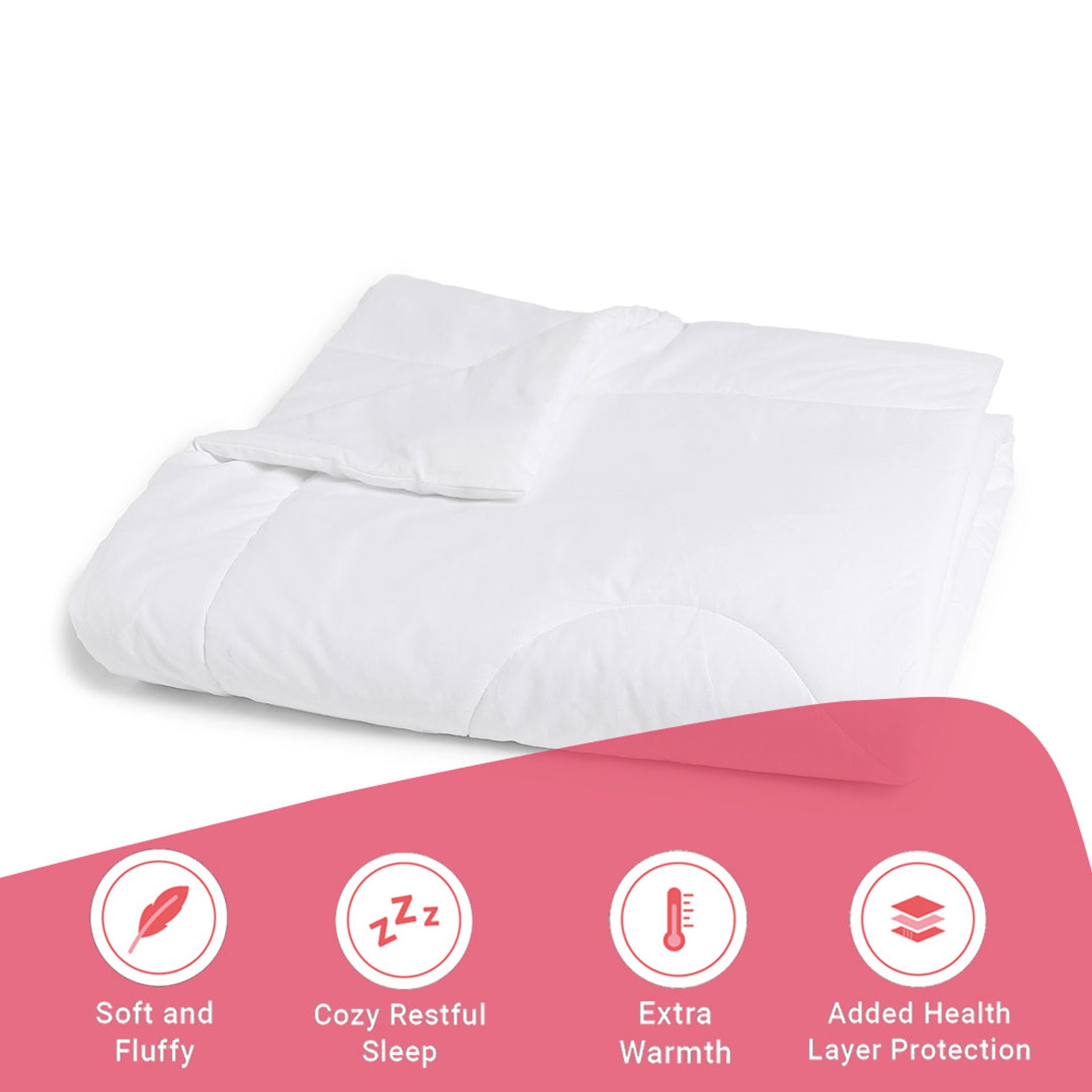Solid Dyed 120 GSM Cotton White Double Comforter | Paleto