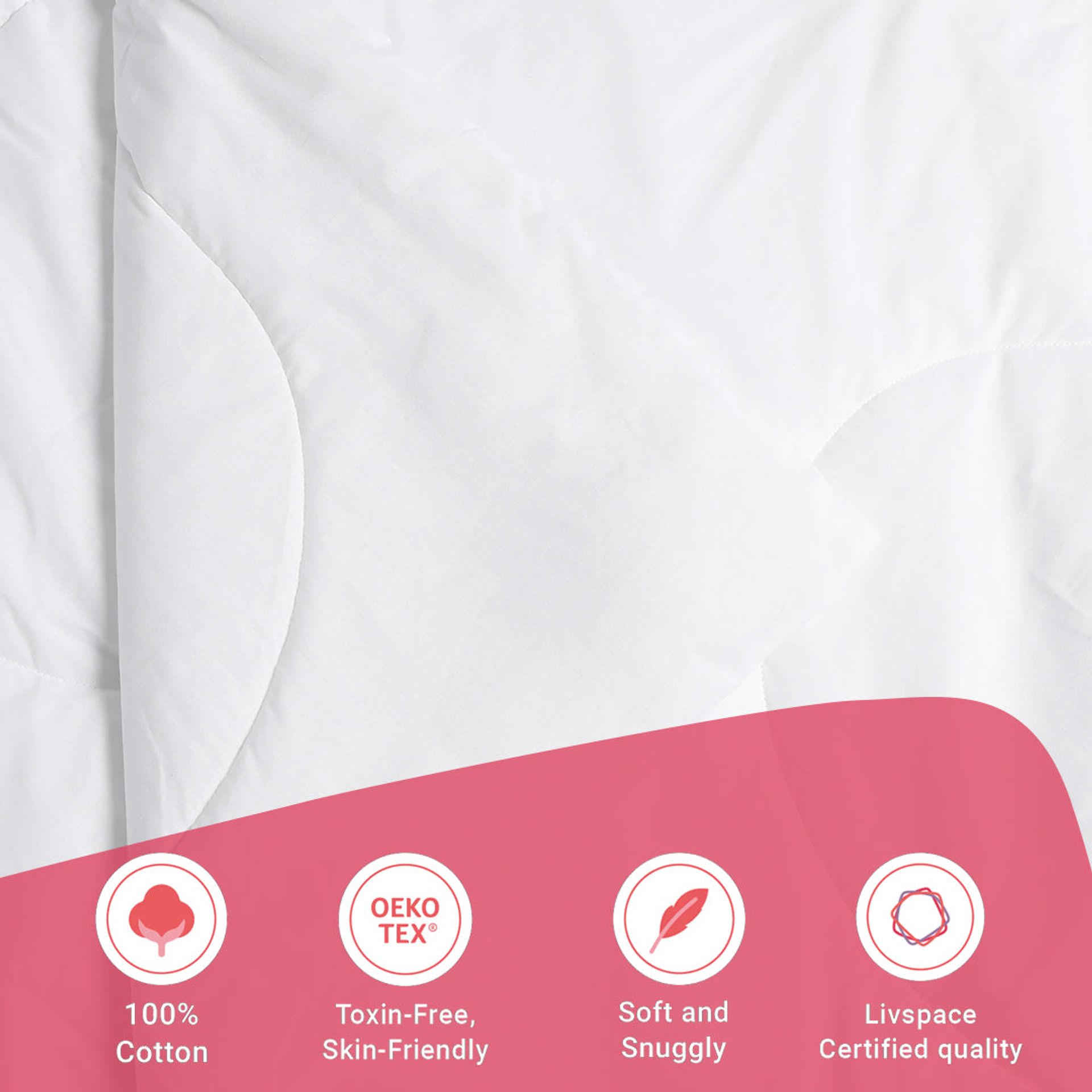 Solid Dyed 120 GSM Cotton White Double Comforter | Paleto