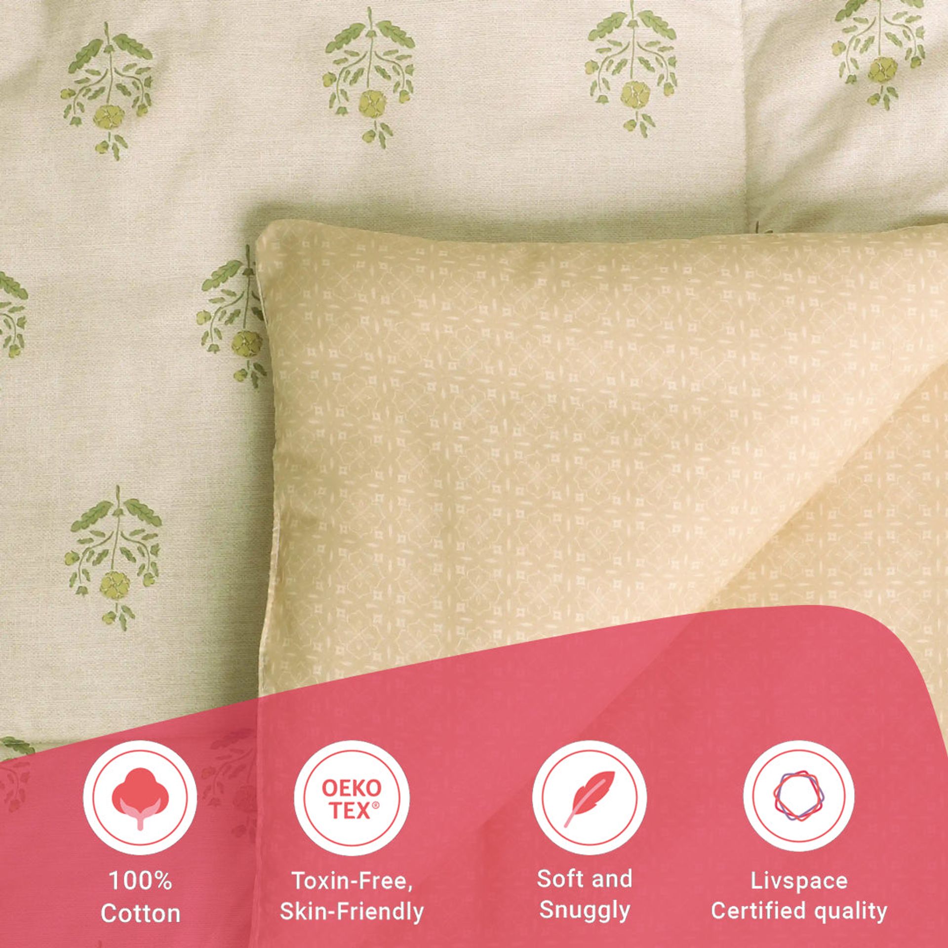 Indian Heritage GSM 100% Cotton Indian Moss Double Comforter | Chippa Lane