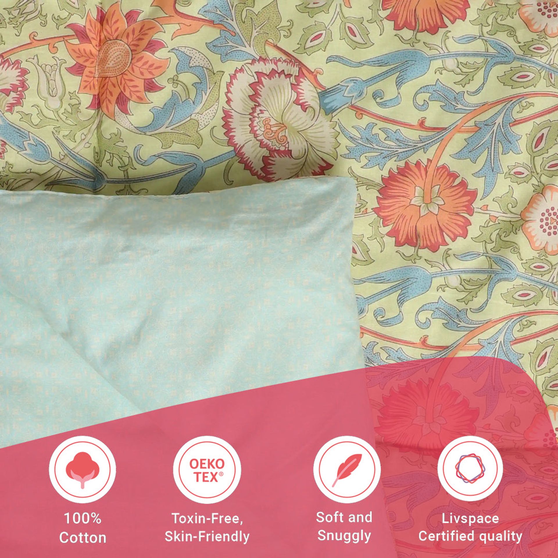 Indian Heritage GSM 100% Cotton Green Double Comforter | Chippa Lane
