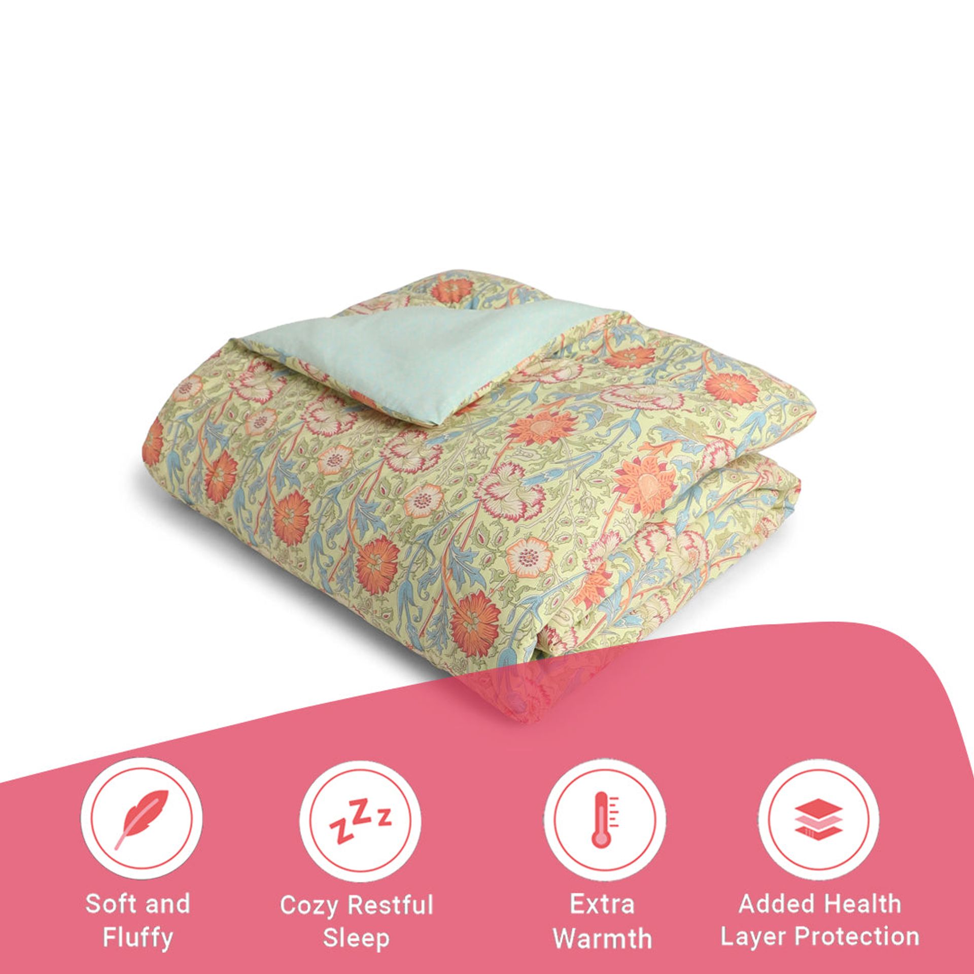 Indian Heritage GSM 100% Cotton Green Double Comforter | Chippa Lane