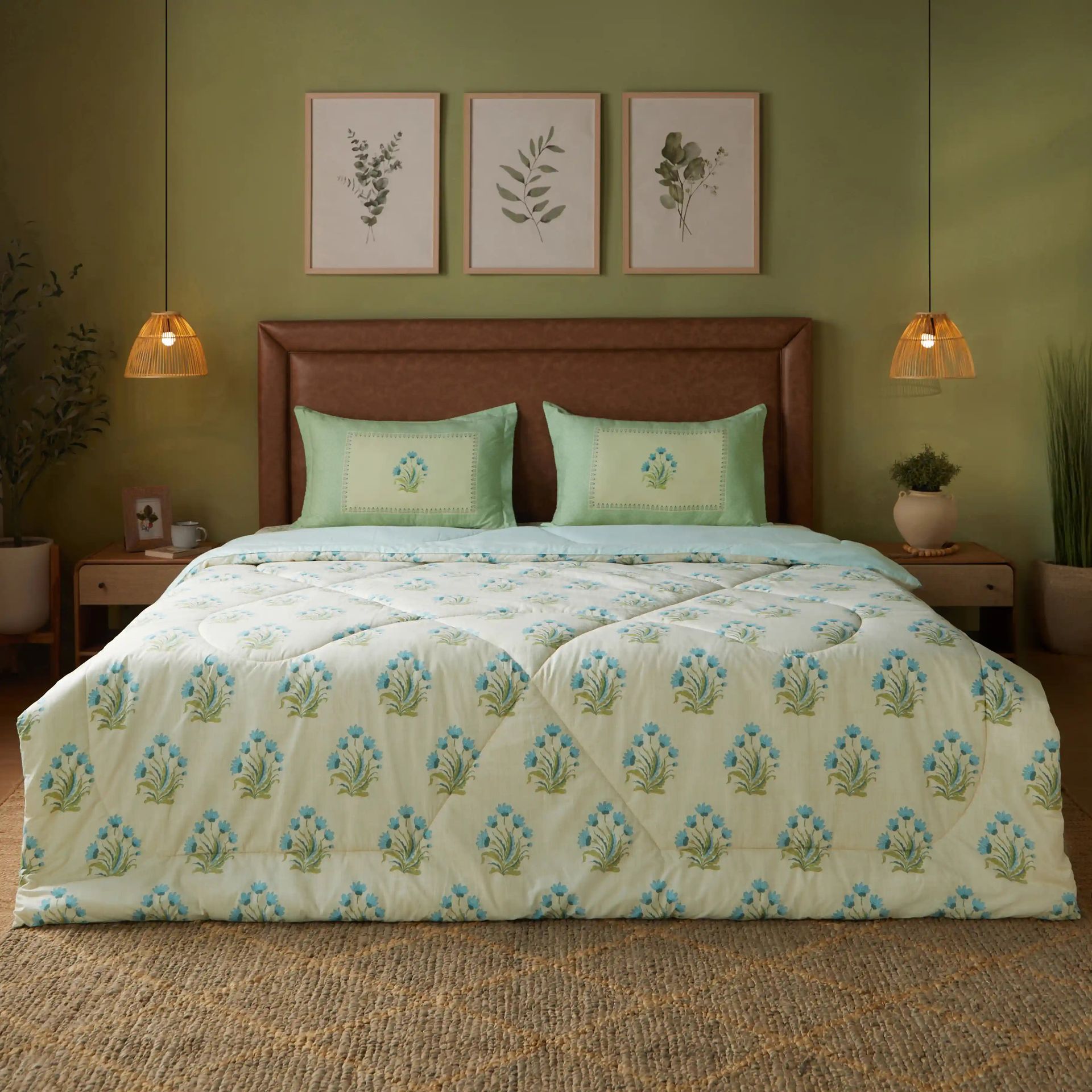 Indian Heritage GSM 100% Cotton Indian Sage Double Comforter | Chippa Lane