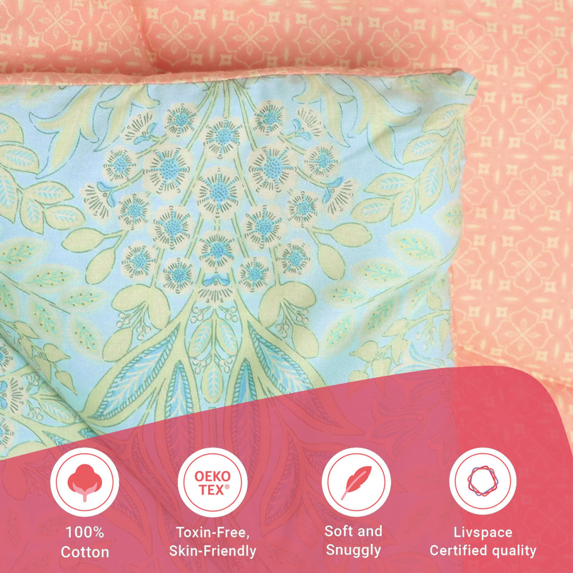 Indian Heritage  GSM 100% Cotton Sage Bloom Double Comforter | Chippa Lane