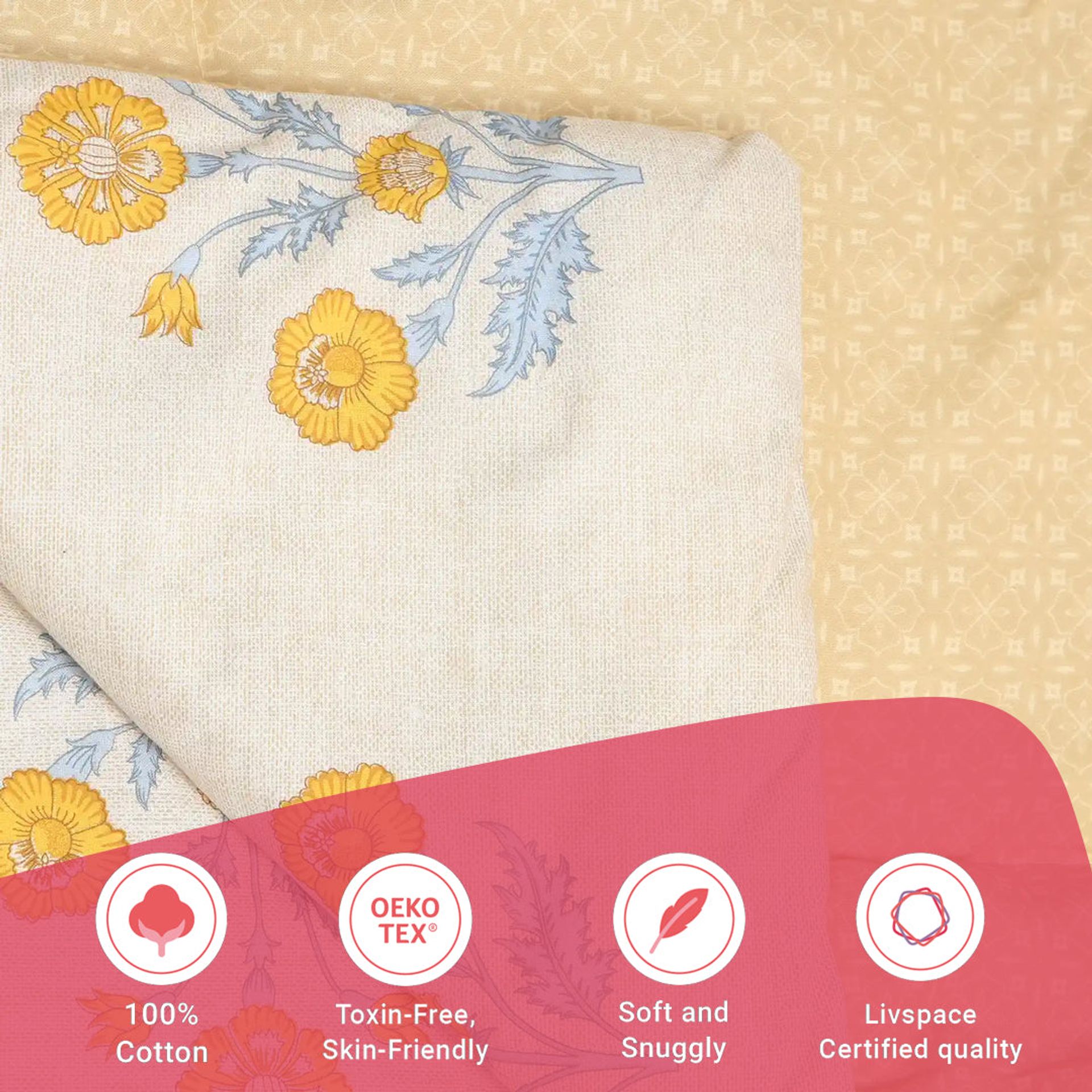 Indian Heritage GSM 100% Cotton Ochre Double Comforter | Chippa Lane