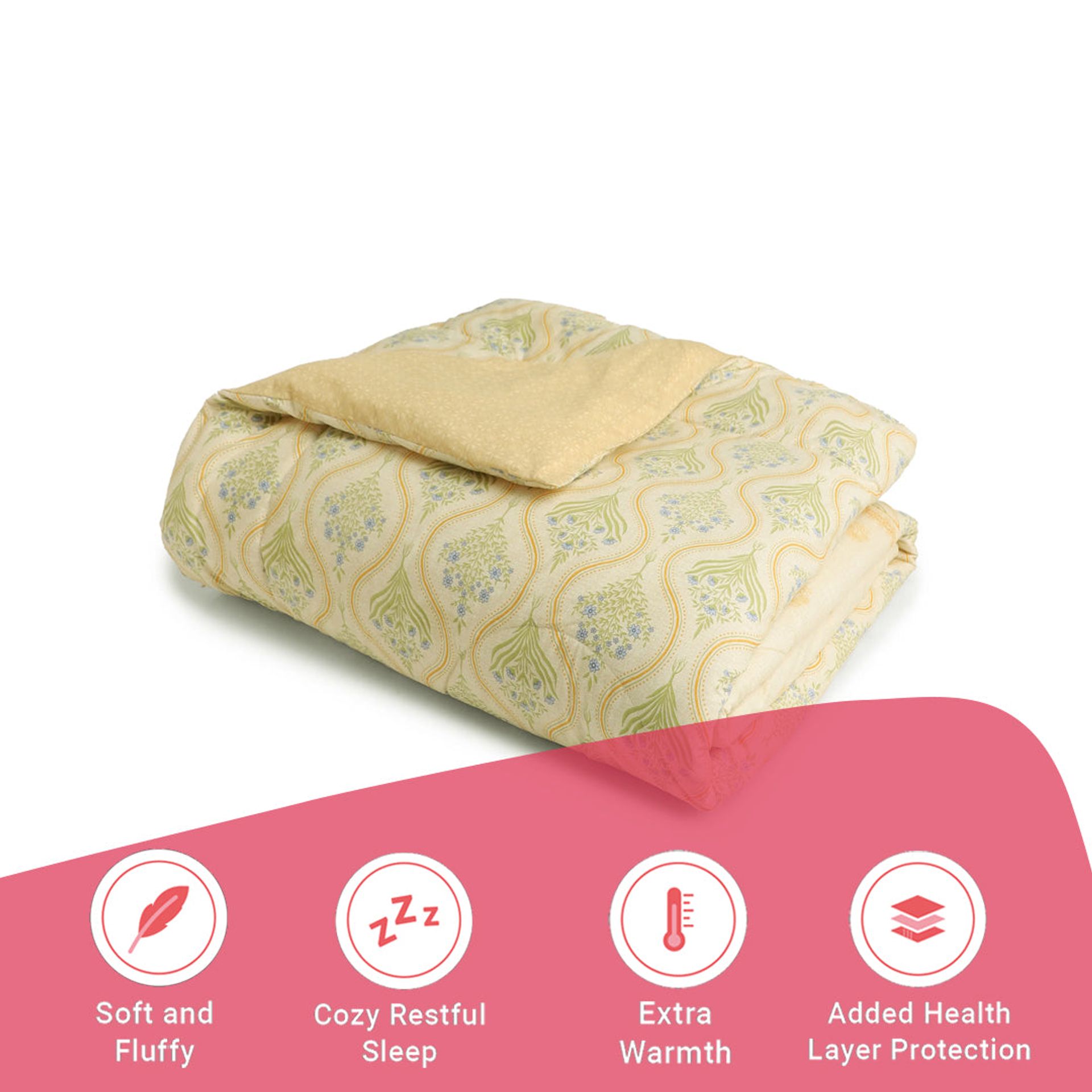 Indian Heritage GSM 100% Cotton Mustard Double Comforter | Chippa Lane