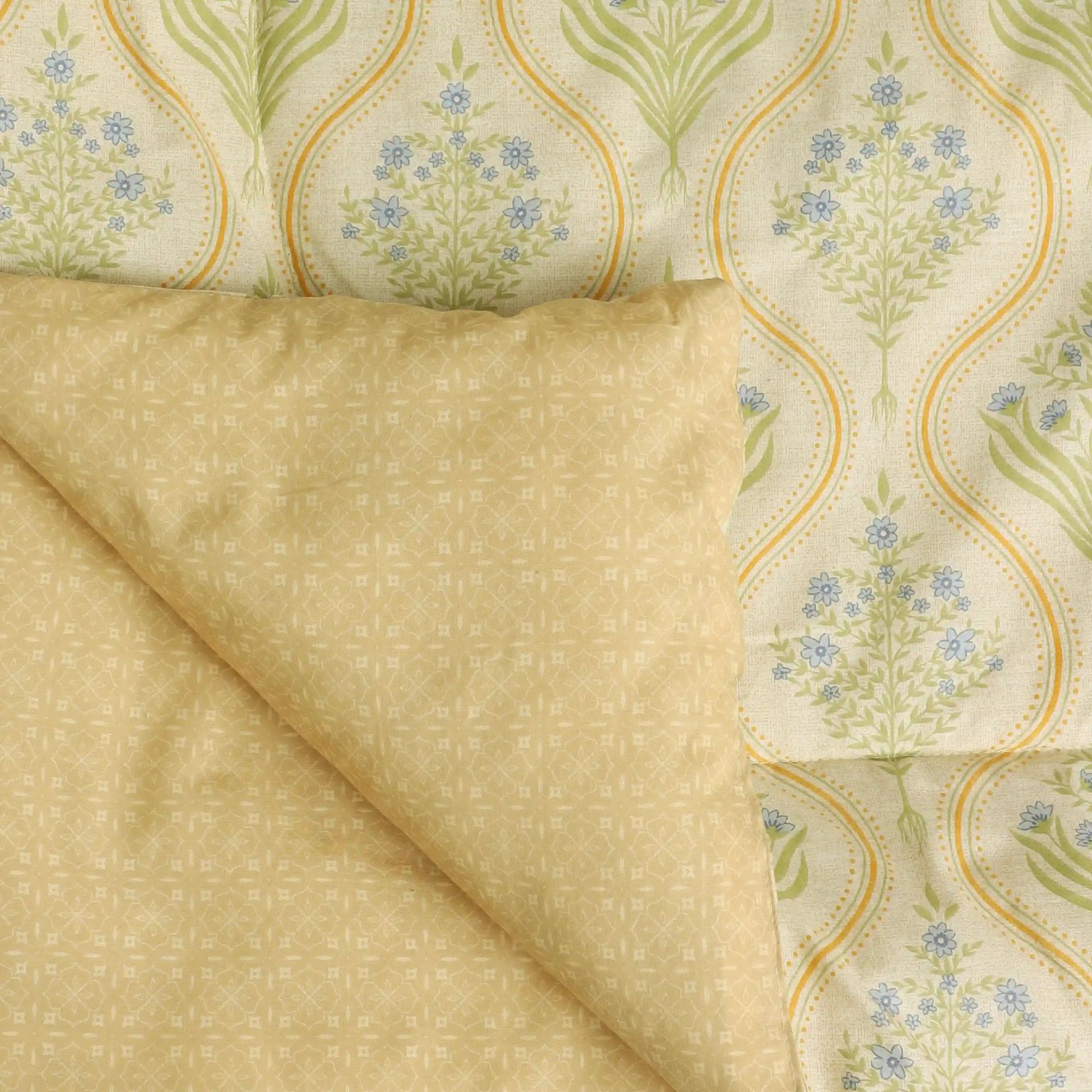Indian Heritage GSM 100% Cotton Mustard Double Comforter | Chippa Lane