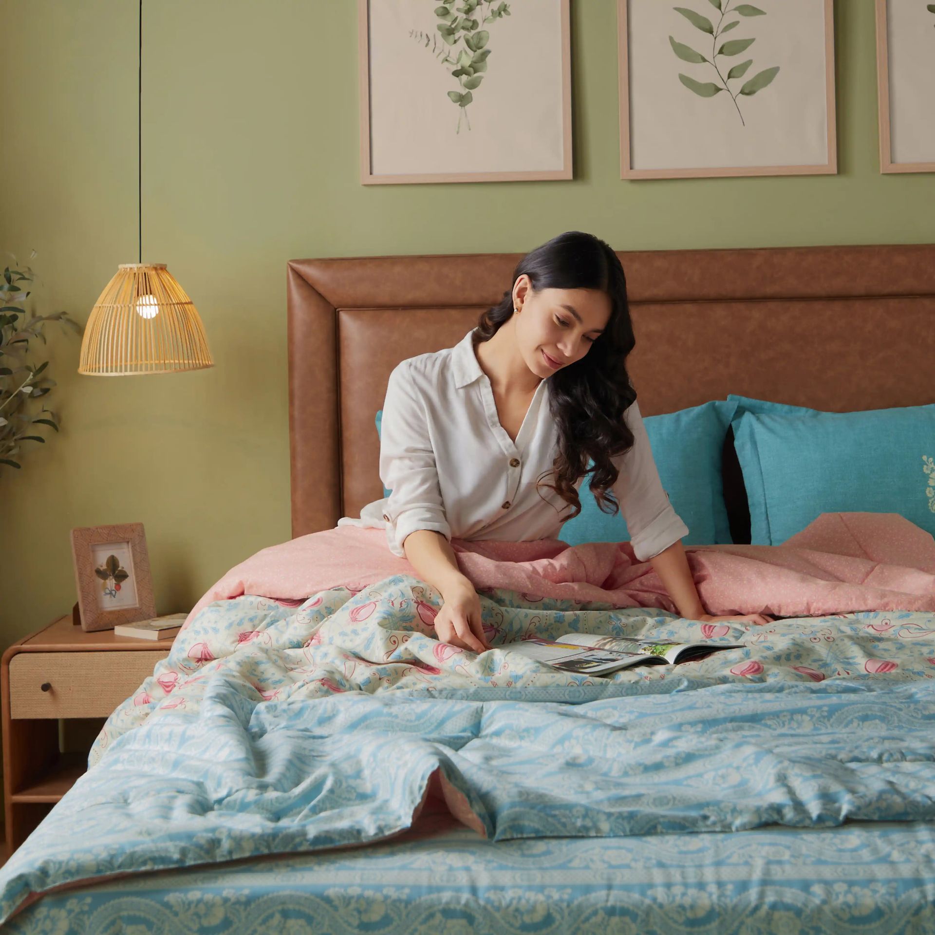 Indian Heritage  GSM 100% Cotton Light Blue Double Comforter | Chippa Lane