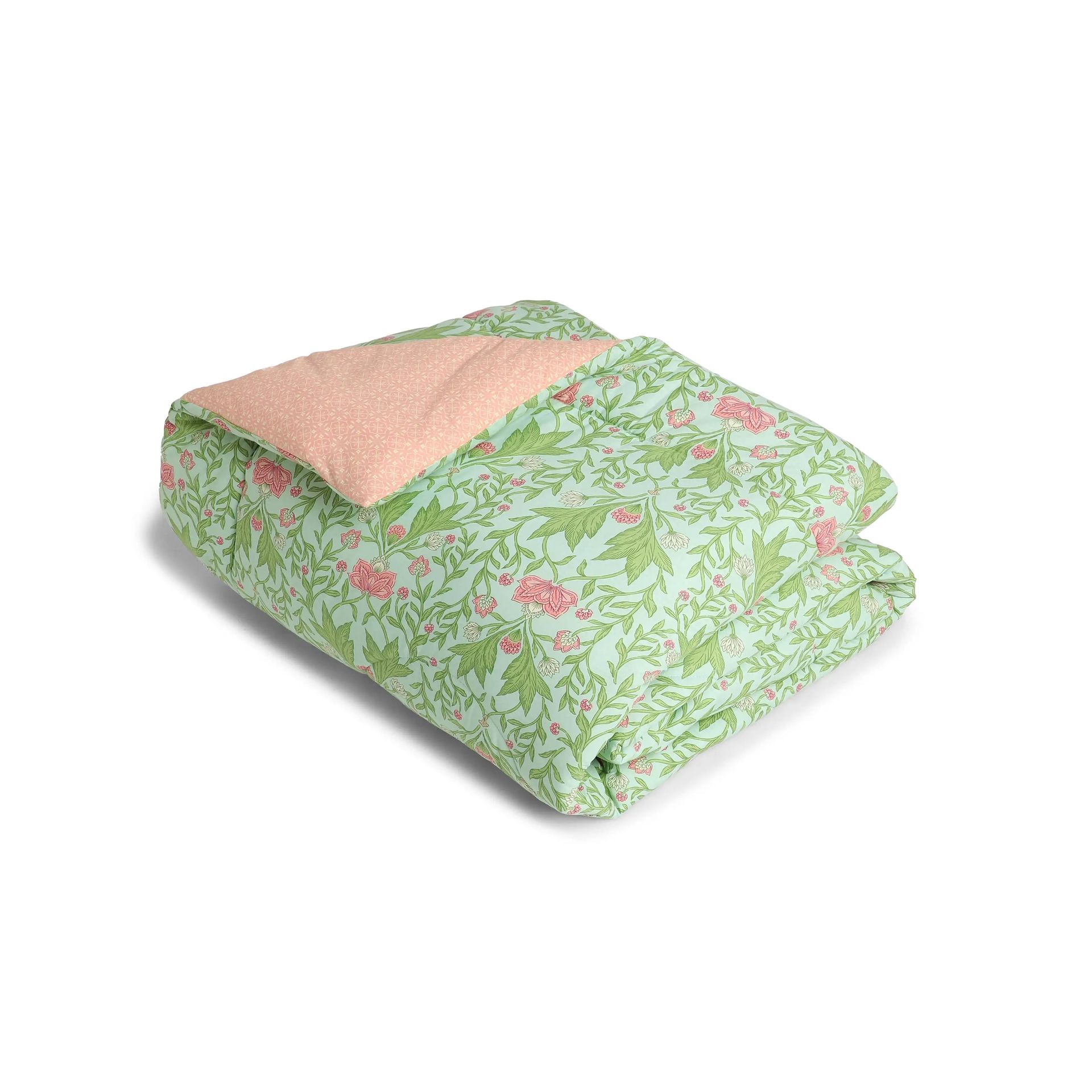 Indian Heritage  GSM 100% Cotton Sage Mint Double Comforter | Chippa Lane