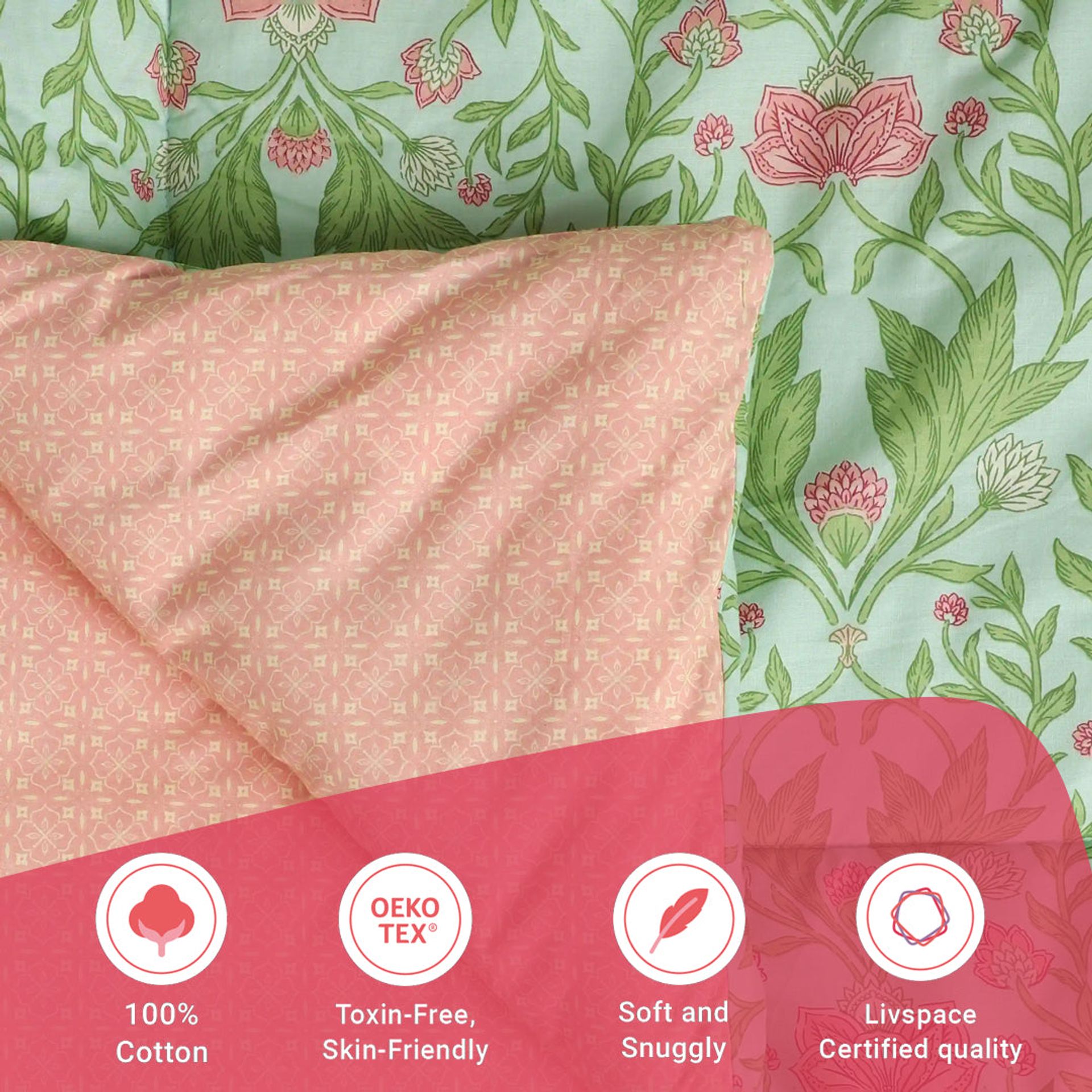 Indian Heritage  GSM 100% Cotton Sage Mint Double Comforter | Chippa Lane