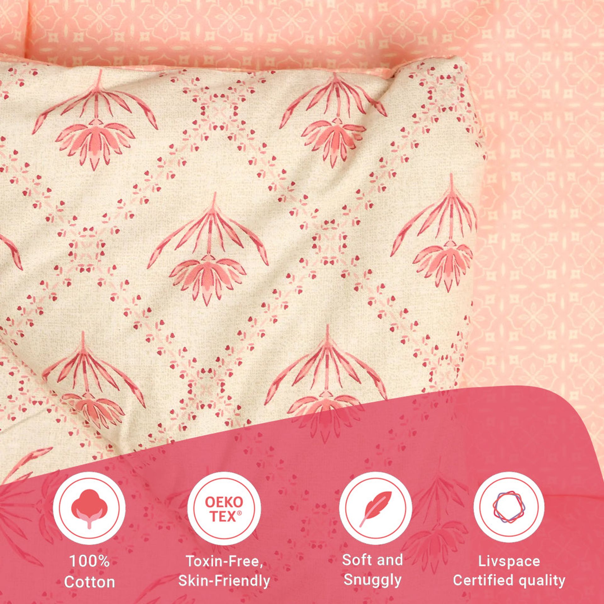 Indian Heritage GSM 100% Cotton Red Double Comforter | Chippa Lane