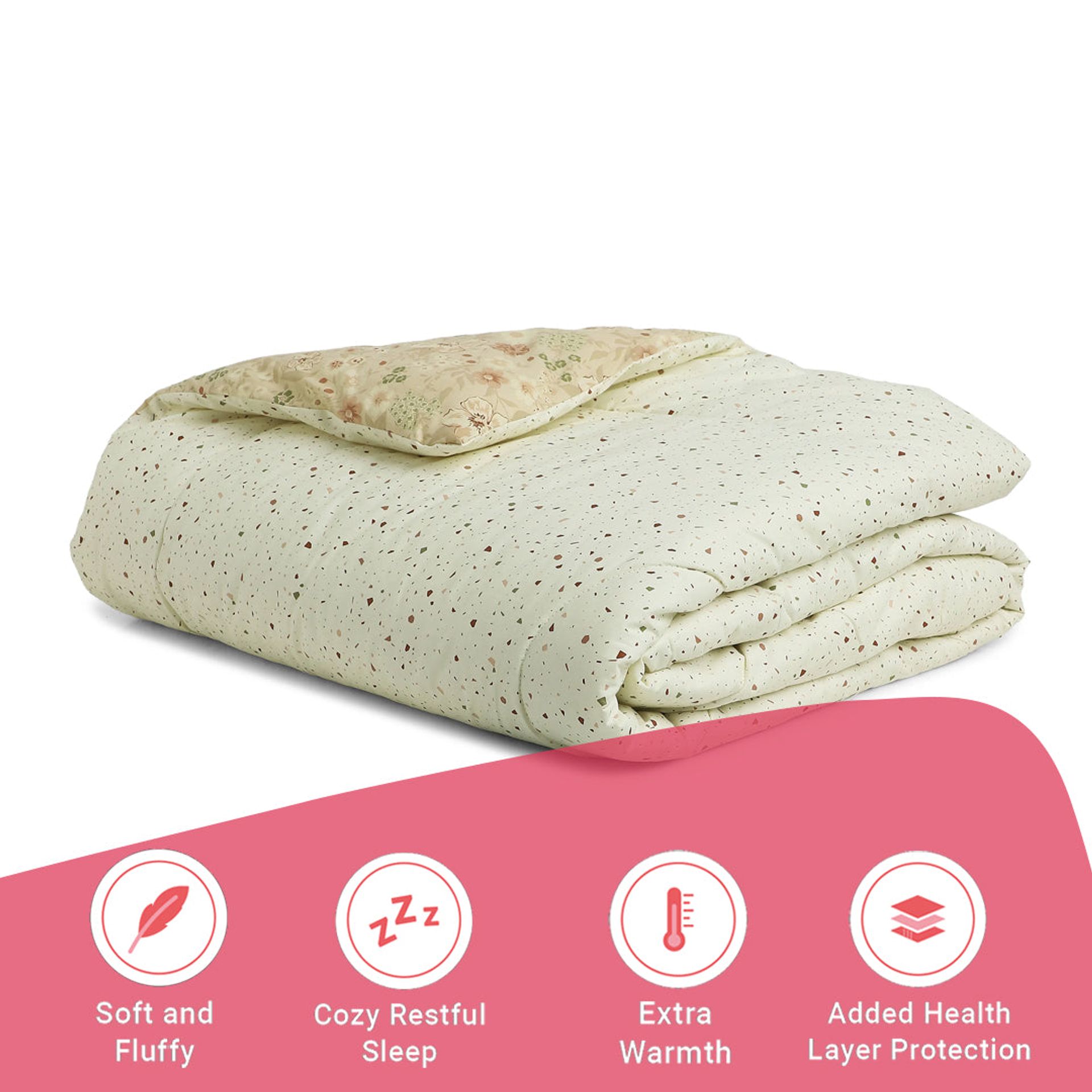 Floral Geometric 144 GSM 100% Cotton Cream Double Comforter | Mishella