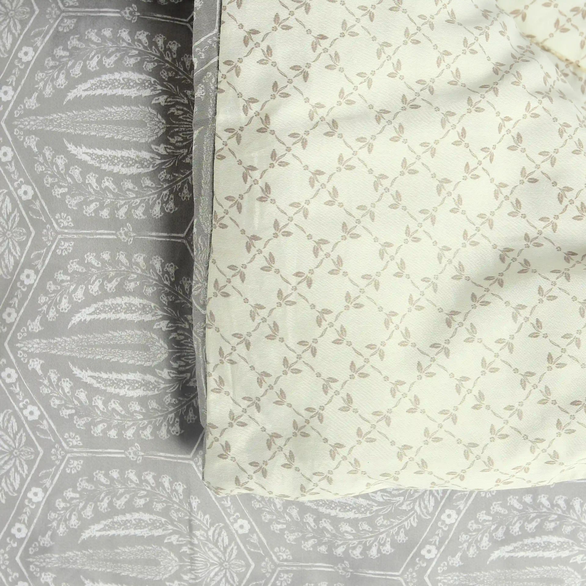 Ethnic 120 GSM 100% Cotton Grey Double Comforter | Fergana