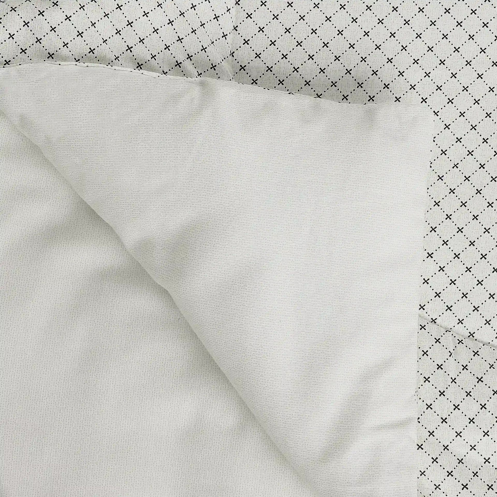Geometric 120 GSM 100% Cotton Oatmeal Double Comforter | Yutori
