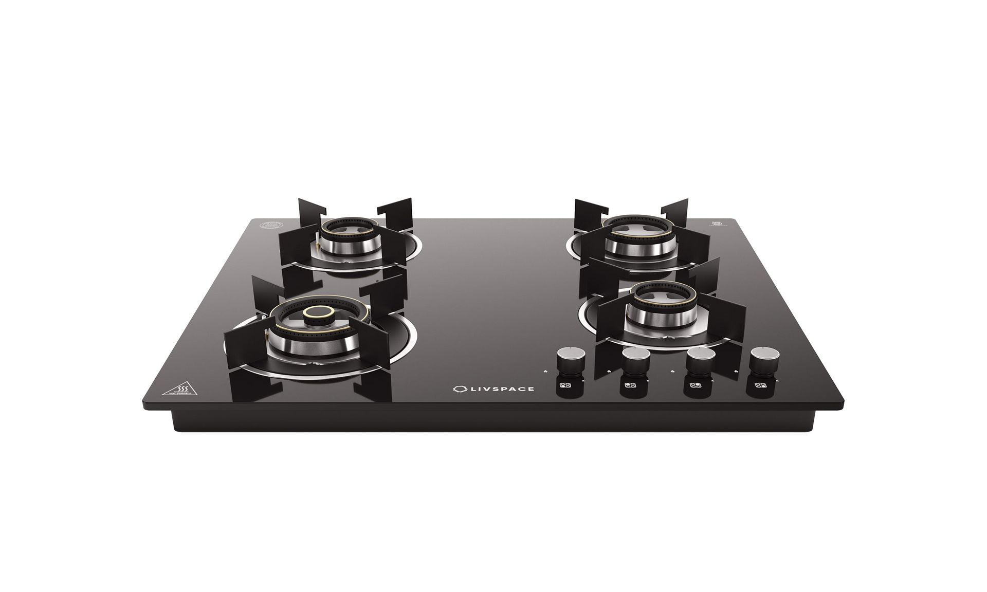 Optima Gloss Auto Ignition 600 mm 4 Brass Burner Hob | Optima HBG4B60