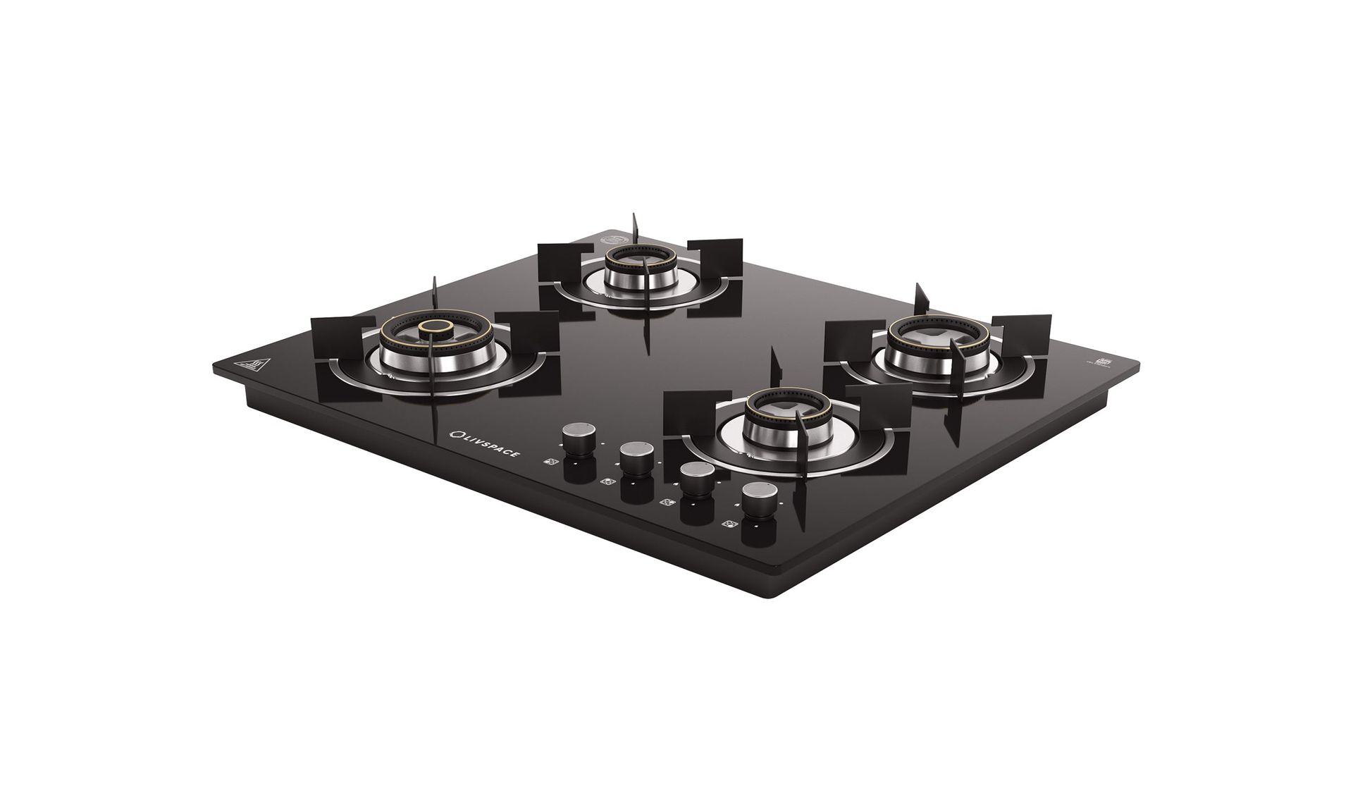 Optima Gloss Auto Ignition 600 mm 4 Brass Burner Hob | Optima HBG4B60