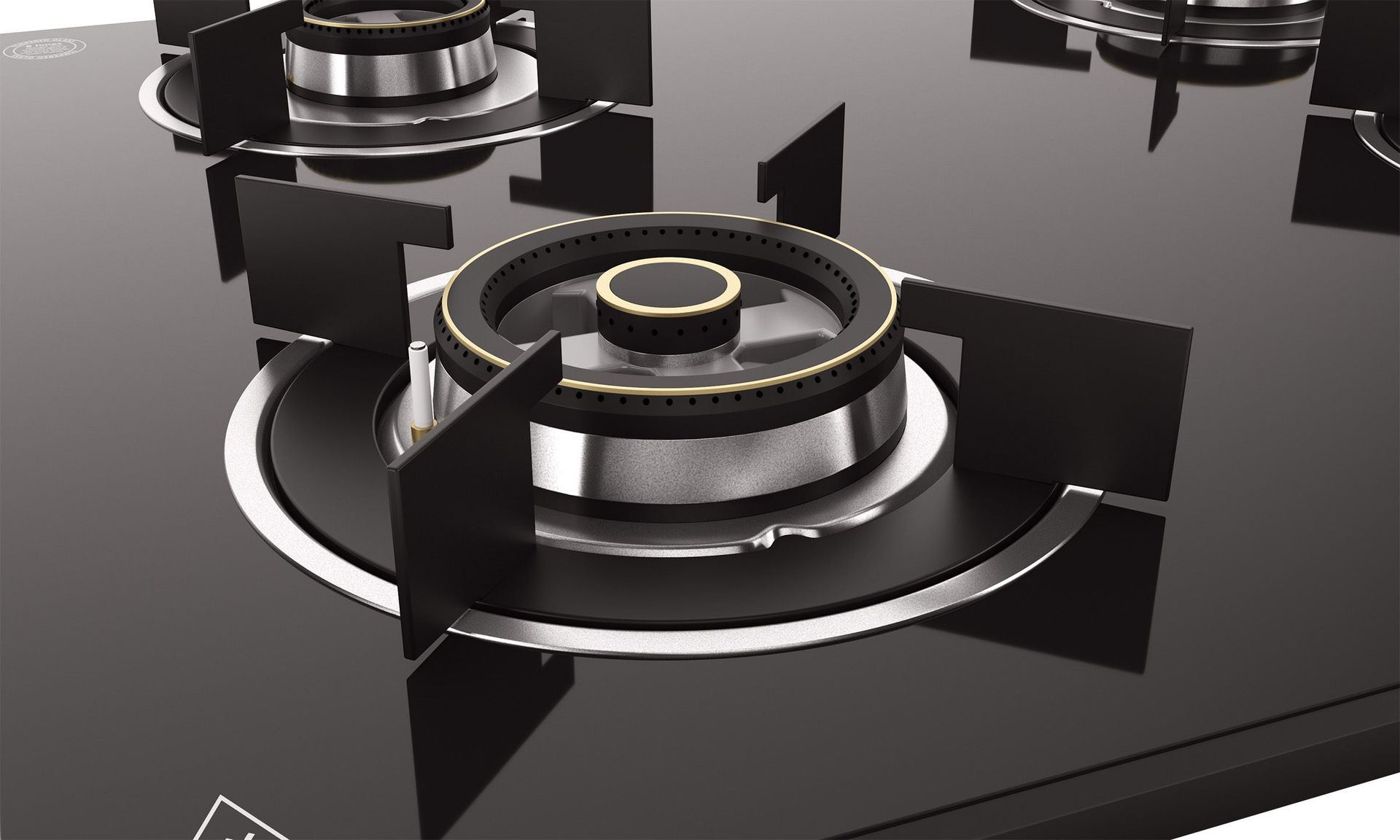 Optima Gloss Auto Ignition 600 mm 4 Brass Burner Hob | Optima HBG4B60