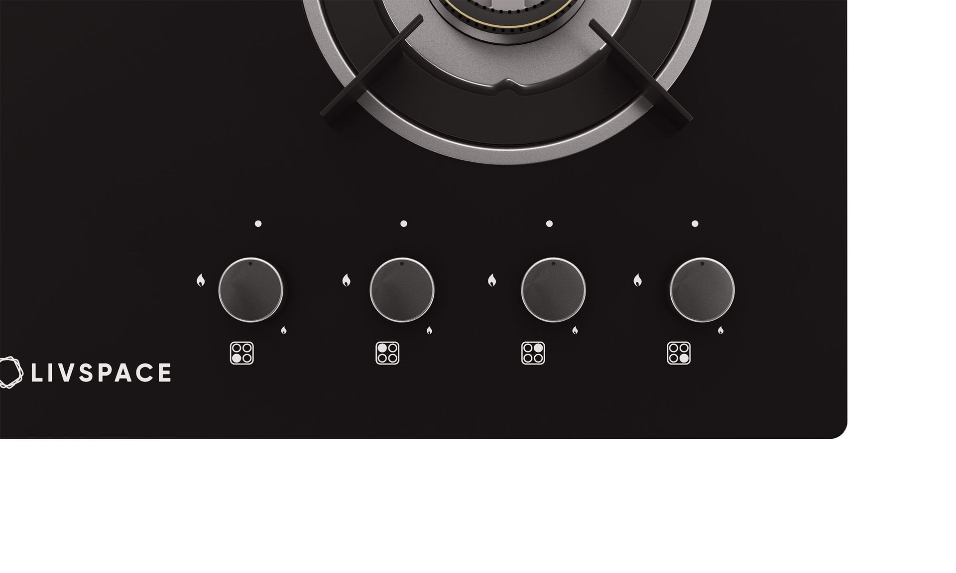 Optima Gloss Auto Ignition 600 mm 4 Brass Burner Hob | Optima HBG4B60
