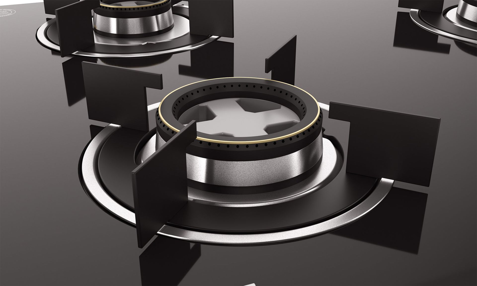 Optima Gloss Auto Ignition 600 mm 3 Brass Burner Hob | Optima HBG3B60