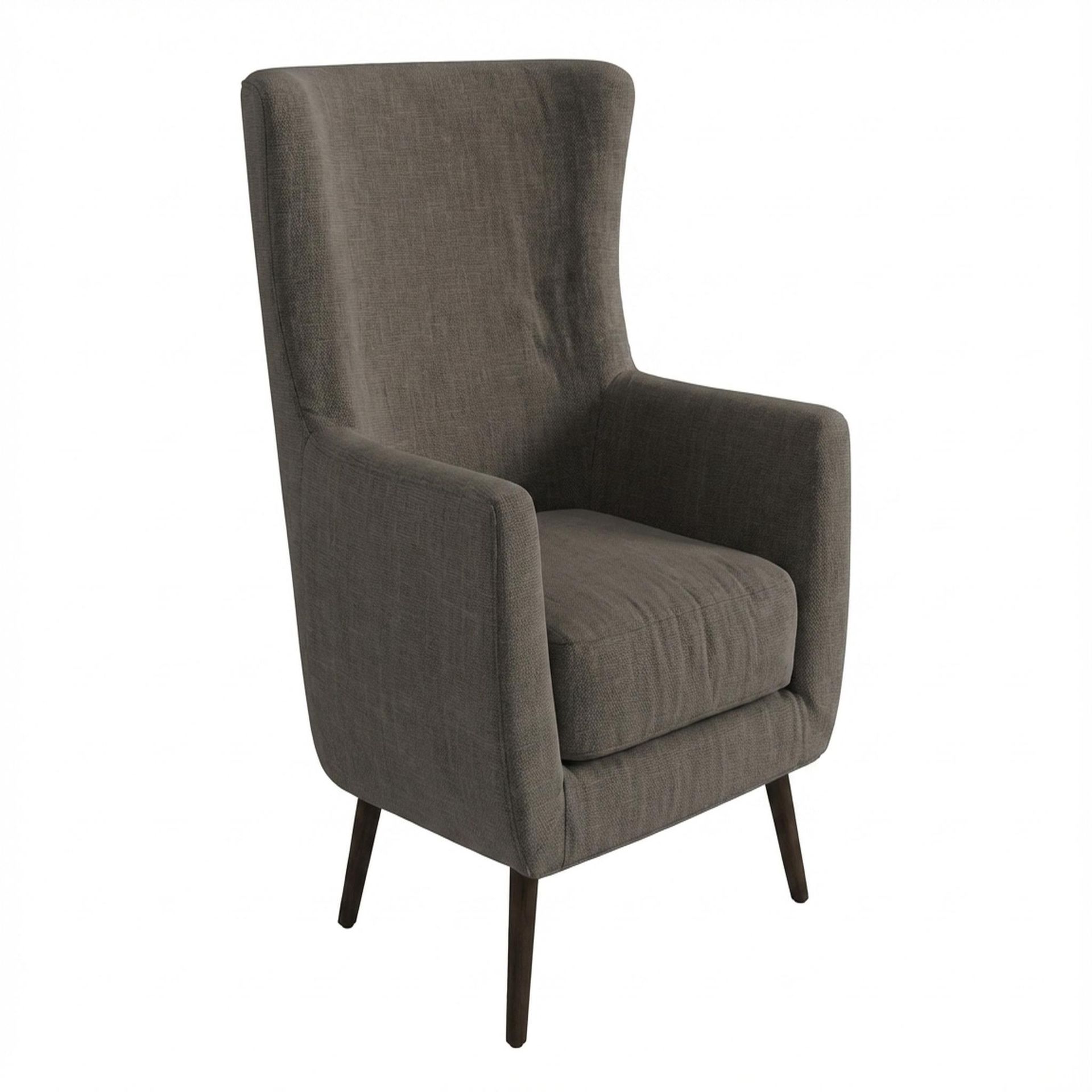 Avery Wingback Accent Chair, Coco Walnut Legs Essential Chestnut Brown Upholstery