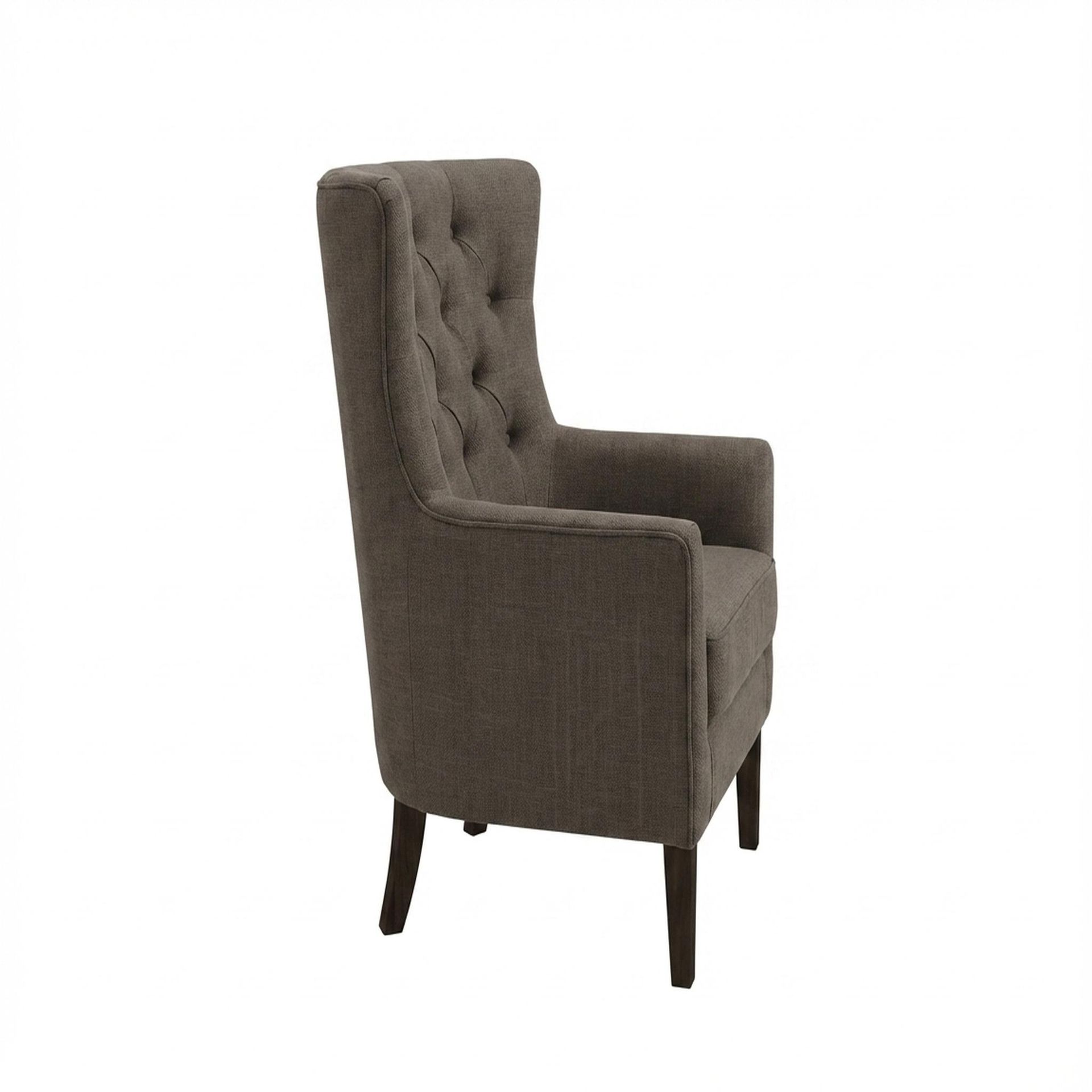 Avery Wingback Accent Chair, Coco Walnut Legs Essential Chestnut Brown Upholstery