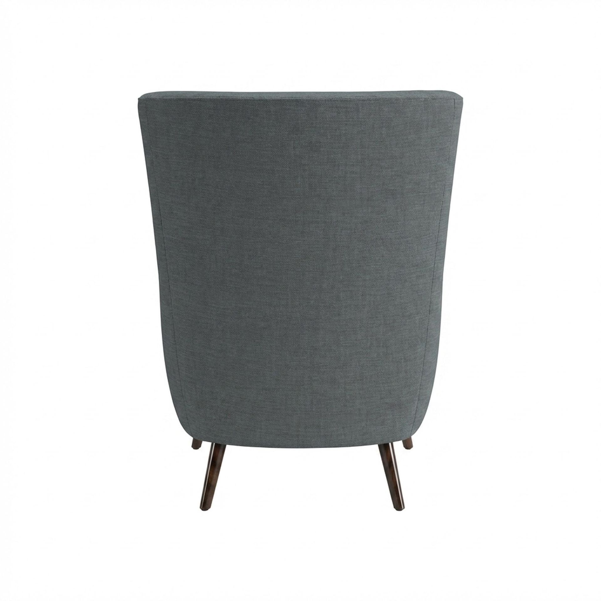 Avery Wingback Accent Chair, Coco Walnut Legs Premium Steel Grey Upholstery