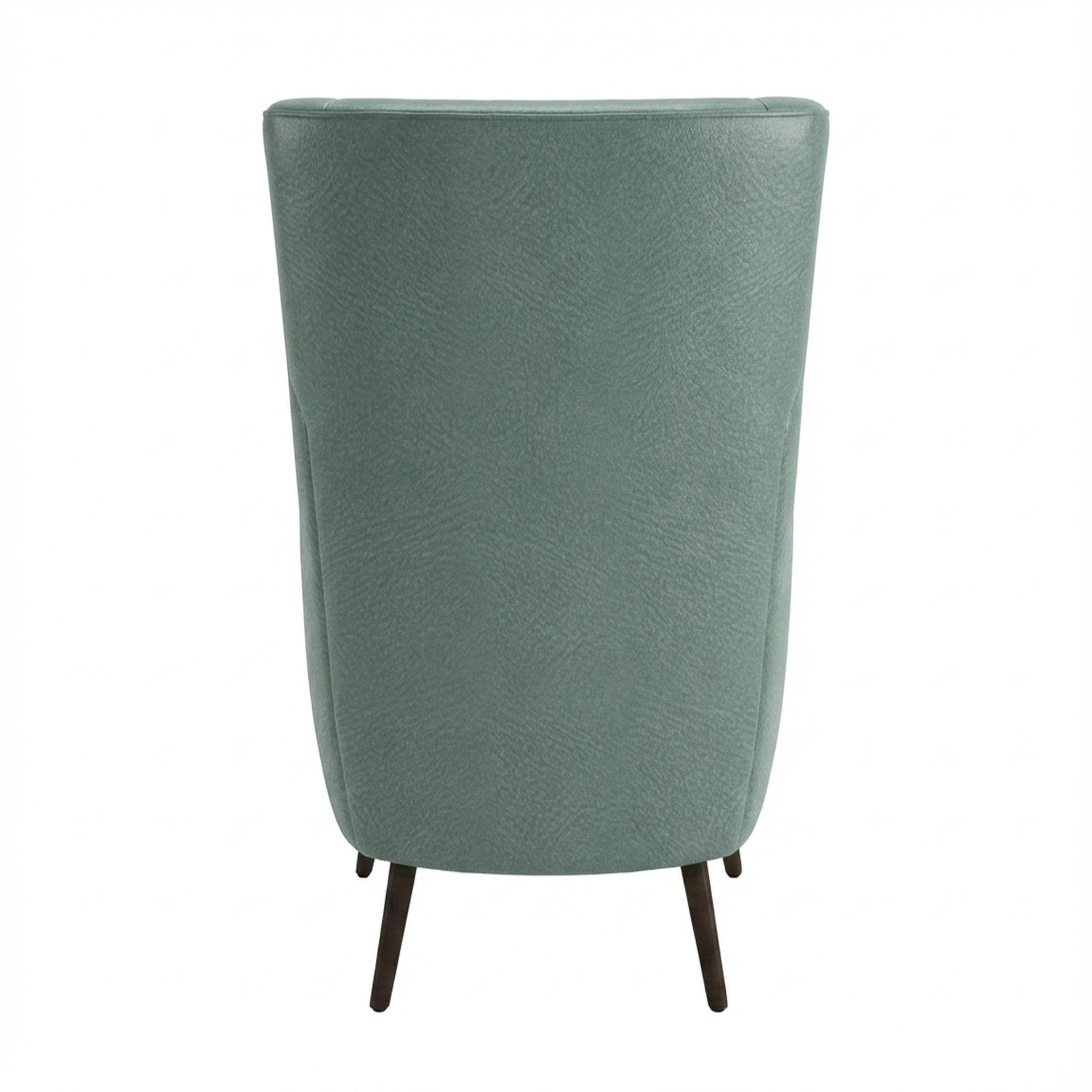 Avery Wingback Accent Chair, Coco Walnut Legs Premium Mint Green Upholstery