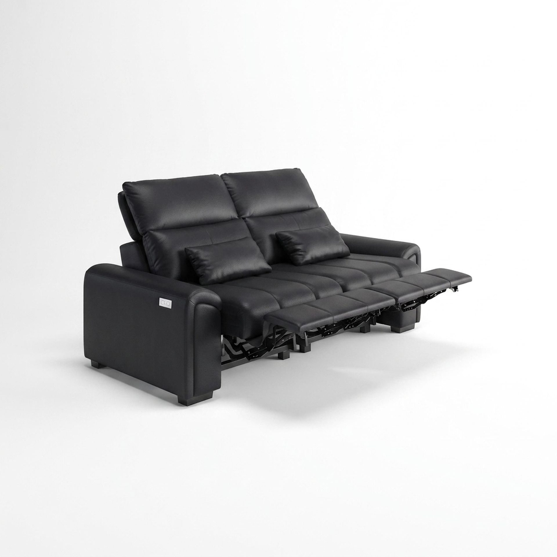 Eldur Relaxed Seat, 2 Seater ( 2 RR), Mellow Black Leather Essential