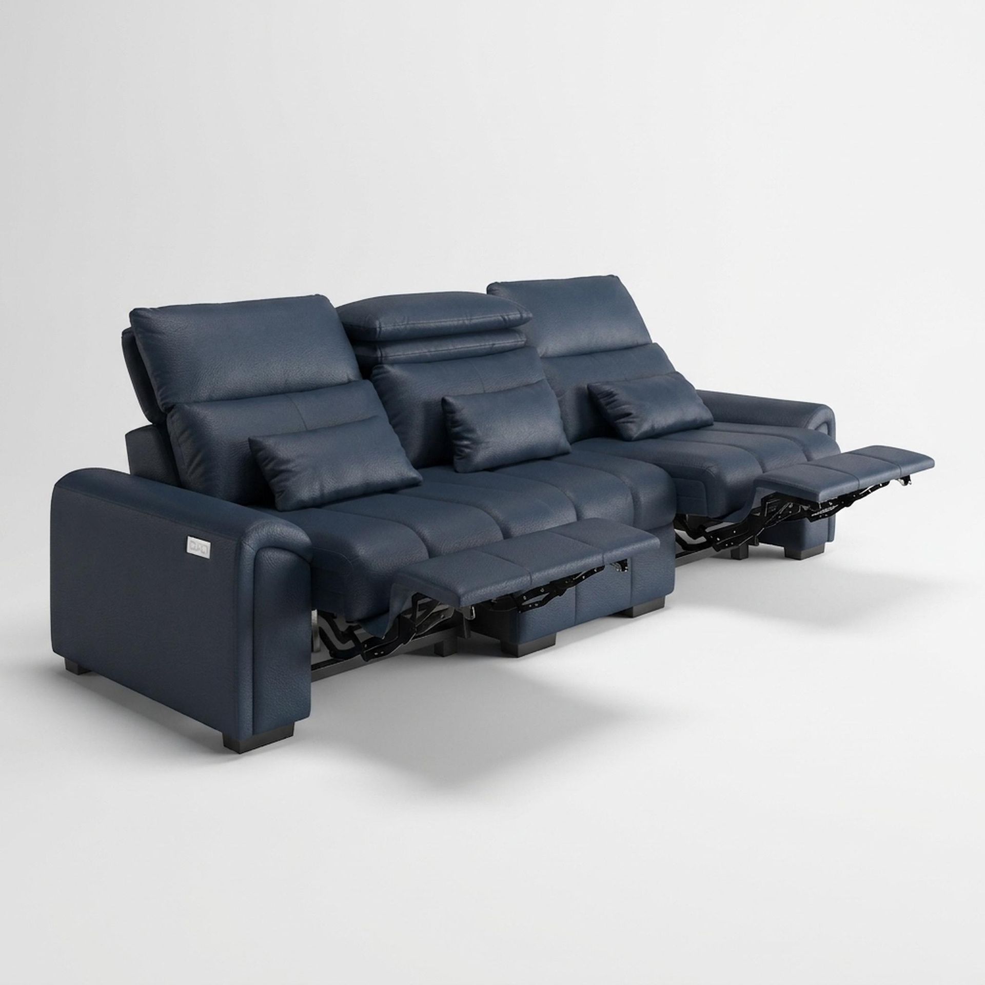 Eldur Relaxed Seat, 3 Seater (2 RR), Cobalt Vegan Leather