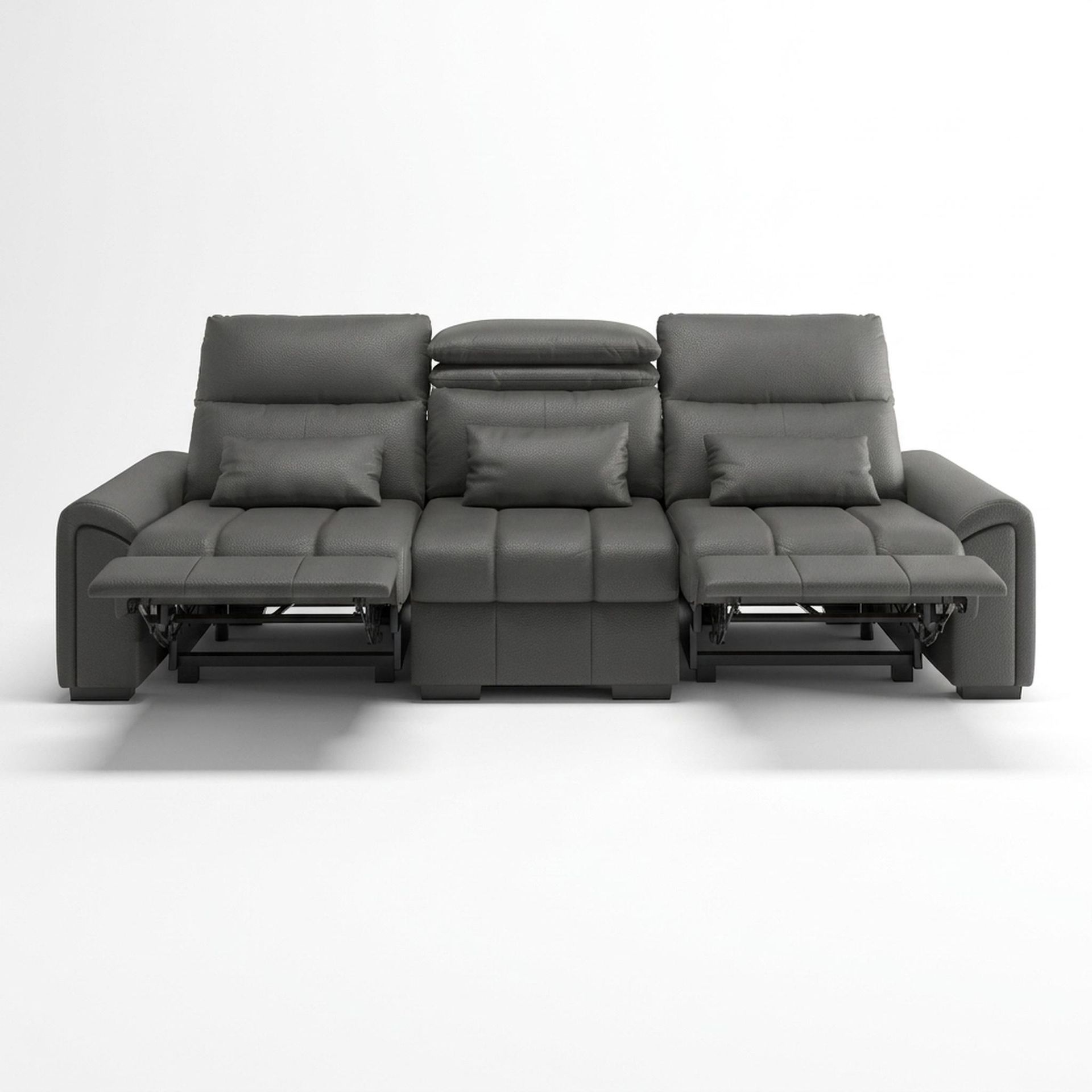 Eldur Relaxed Seat, 3 Seater (2 RR), Chelsea Grey Aura Leather Essential