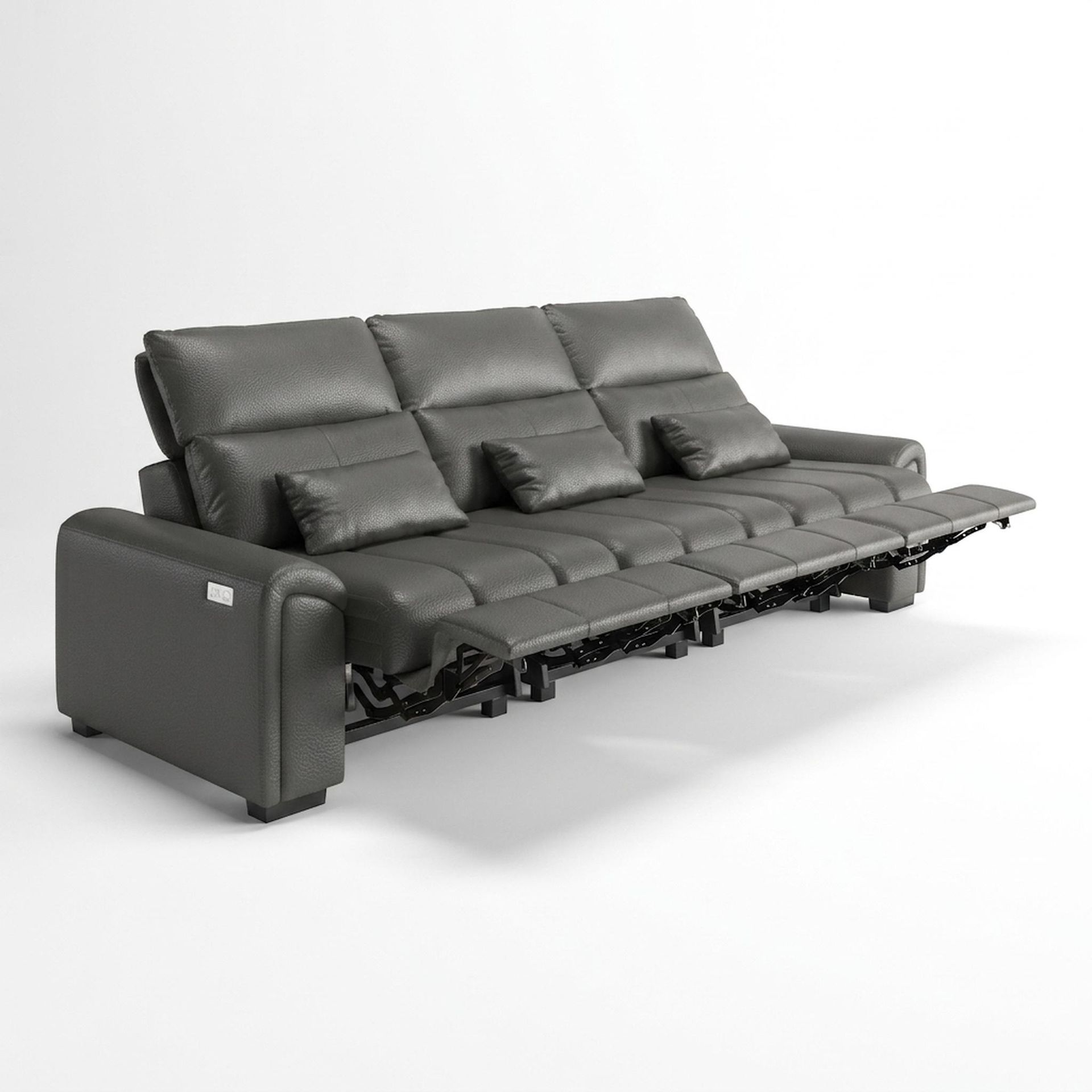 Eldur Relaxed Seat, 3 Seater (3 RR), Chelsea Grey Aura Leather Essential