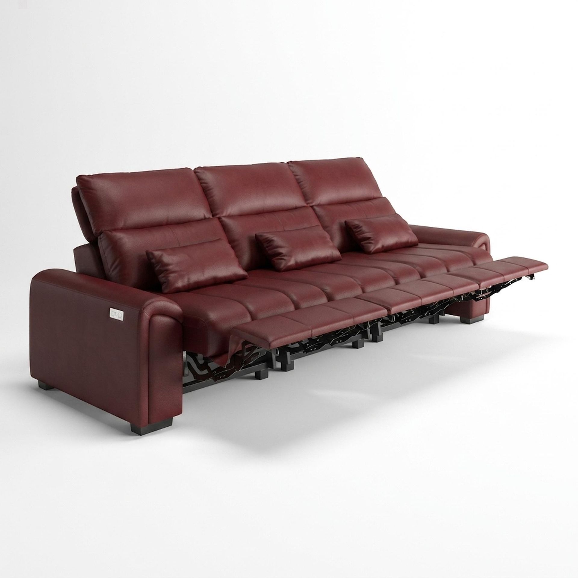 Eldur Relaxed Seat, 3 Seater (3 RR), Victorian Rosso Grandeur Leather Essential